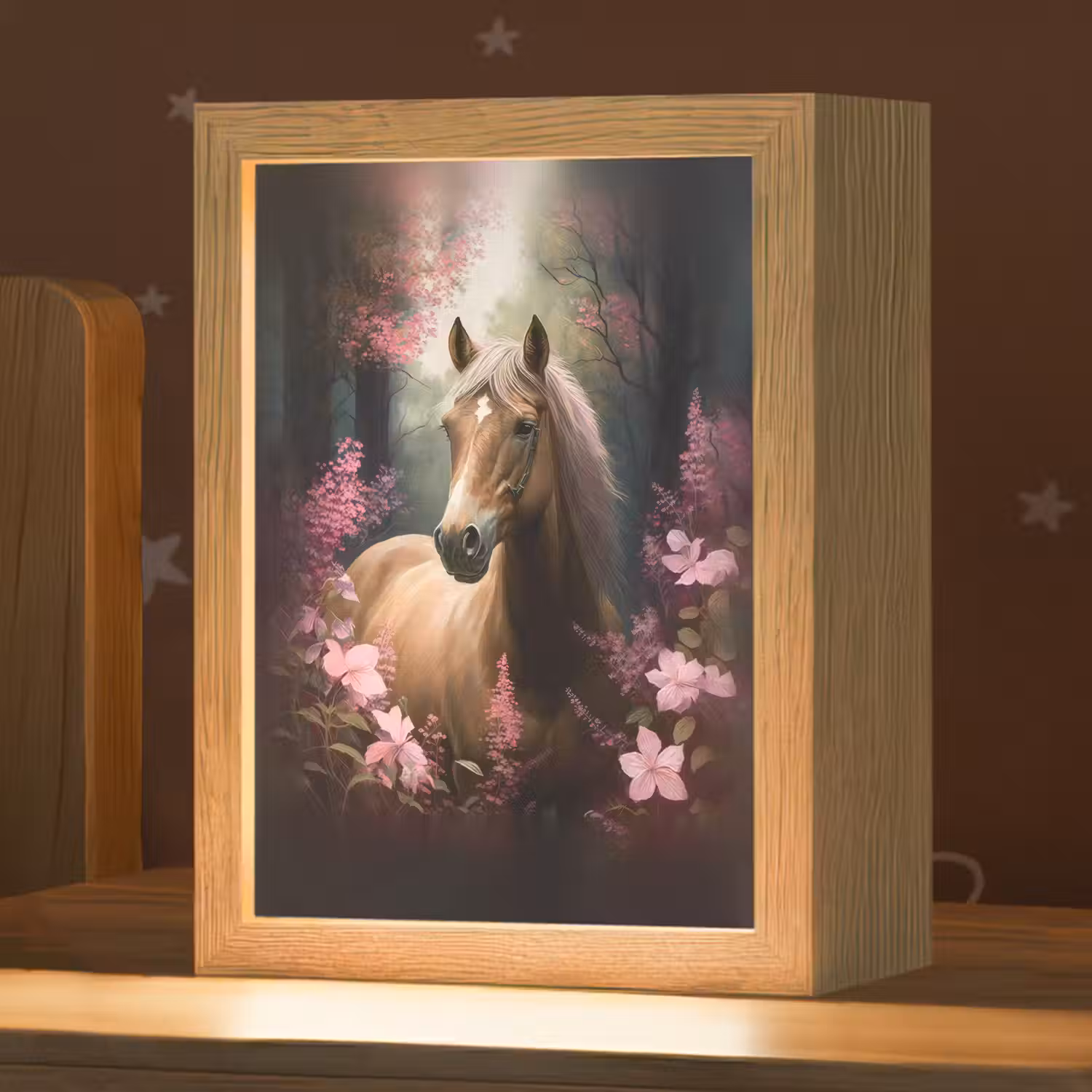 Paard - Bloemen - Roze - Natuur - Bos Light Box met kabel klein -zzz_3d_website