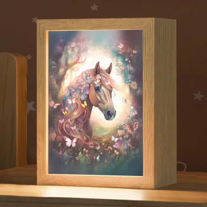 Paard - Natuur - Bloemen - Vlinders - Bos Light Box met kabel klein -zzz_3d_website