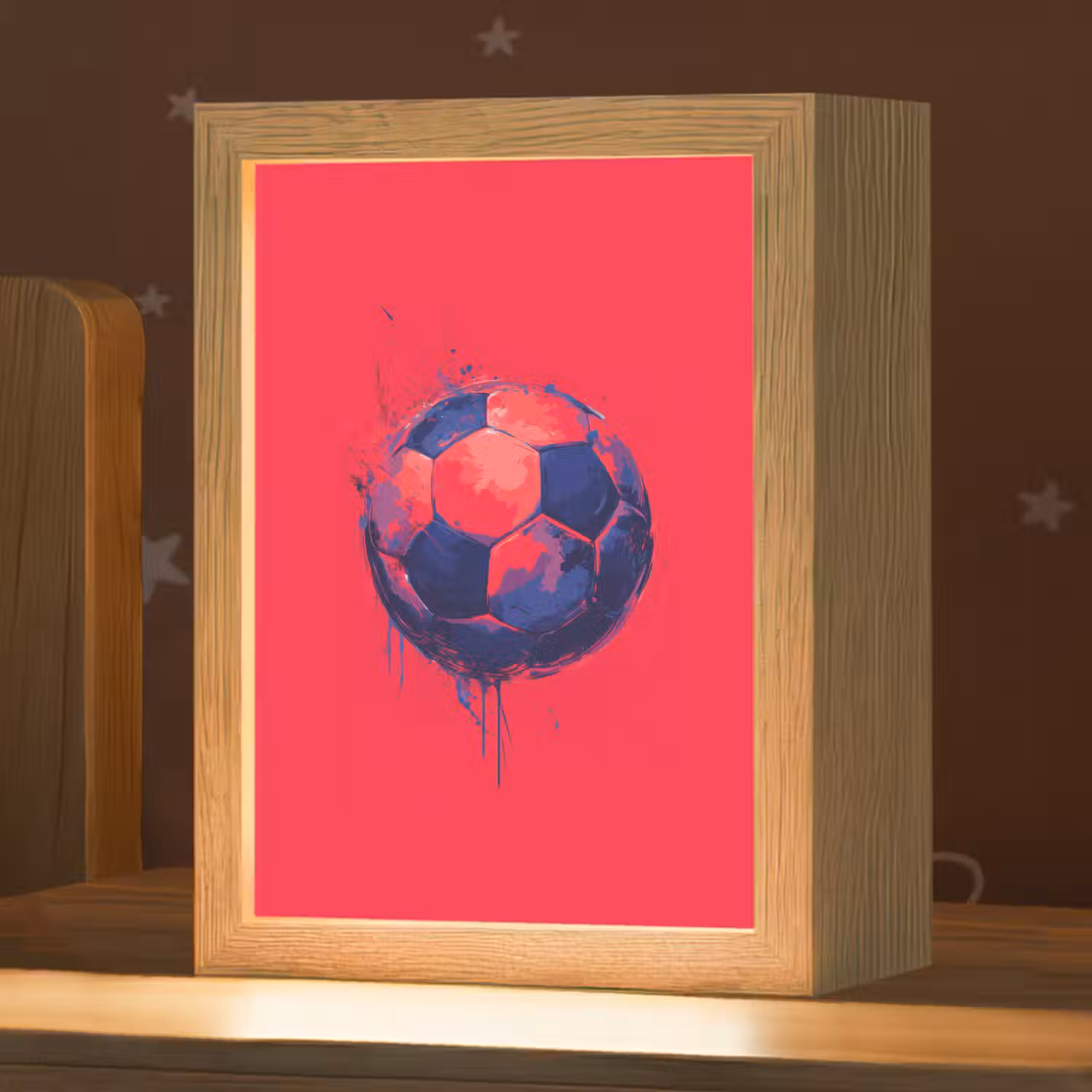 Rood - Voetbal - Abstract - Verfspatten Light Box met kabel klein -zzz_3d_website