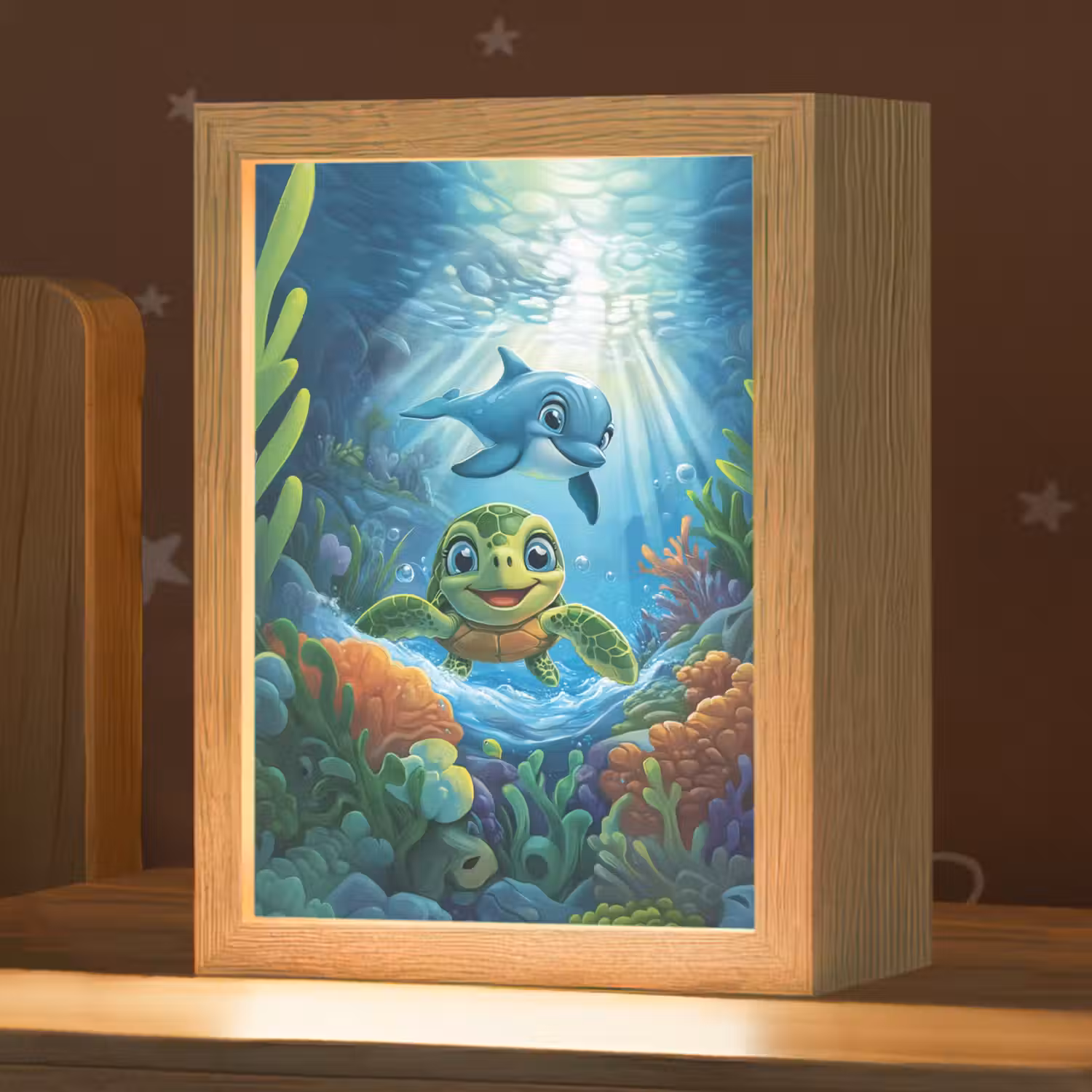 Schildpad - Dolfijn - Oceaan Light Box met kabel klein -zzz_3d_website