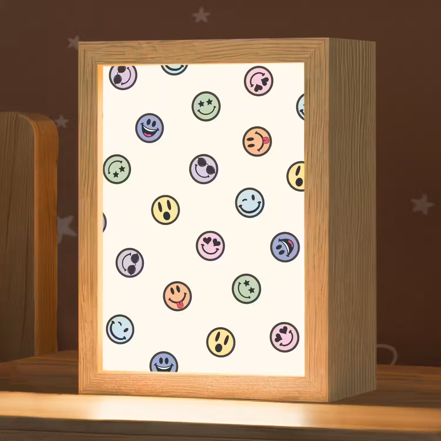 Smileys - Kleurrijk - Grappig Light Box met kabel klein -zzz_3d_website