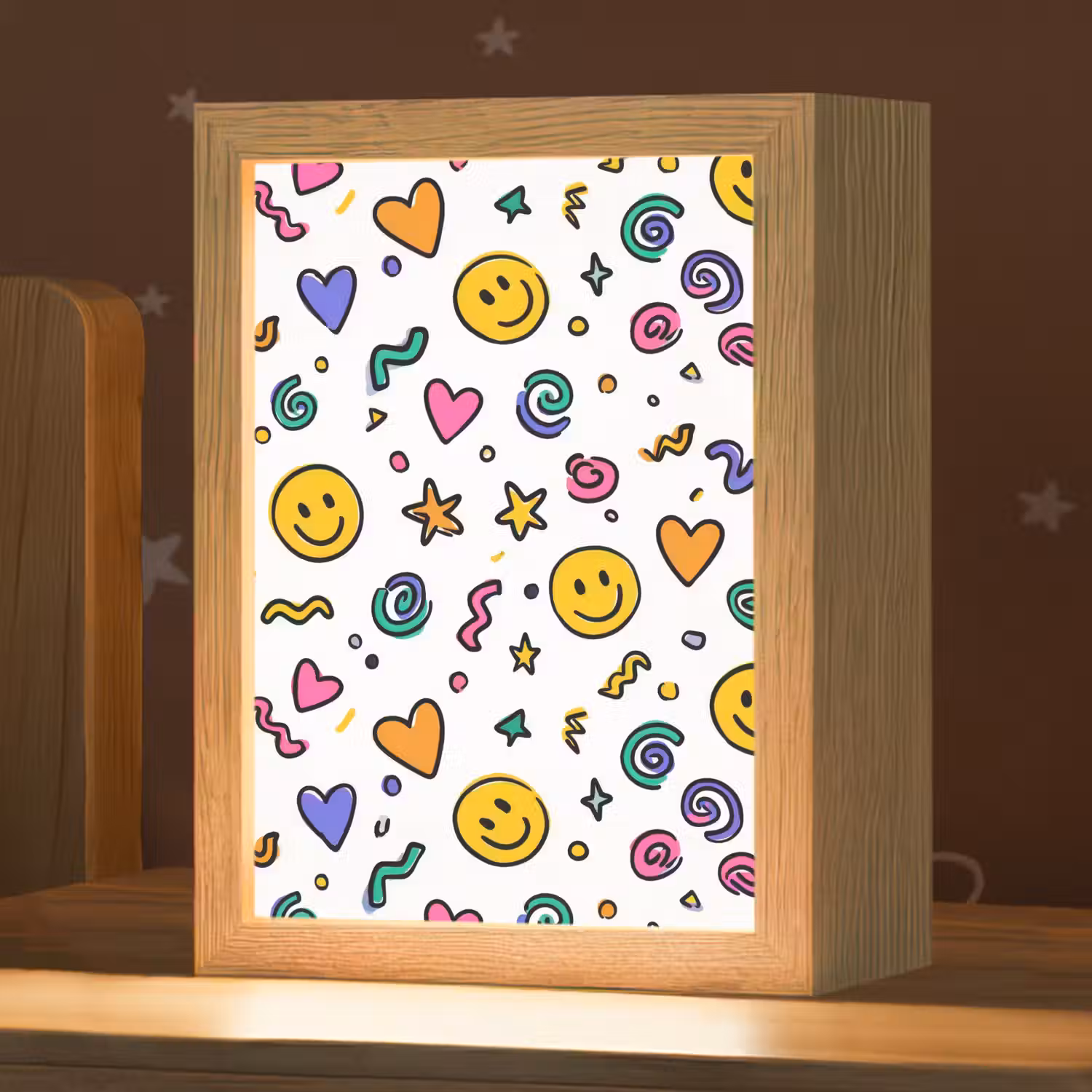 Smileys - Pictogrammen - Kleurrijk Light Box met kabel klein -zzz_3d_website
