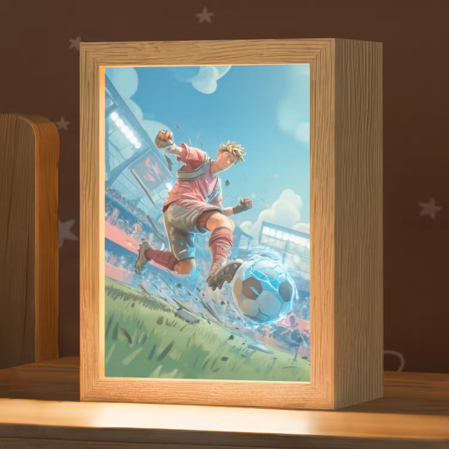 Stadion - Voetbal - Jongen - Rood Light Box met kabel klein -zzz_3d_website