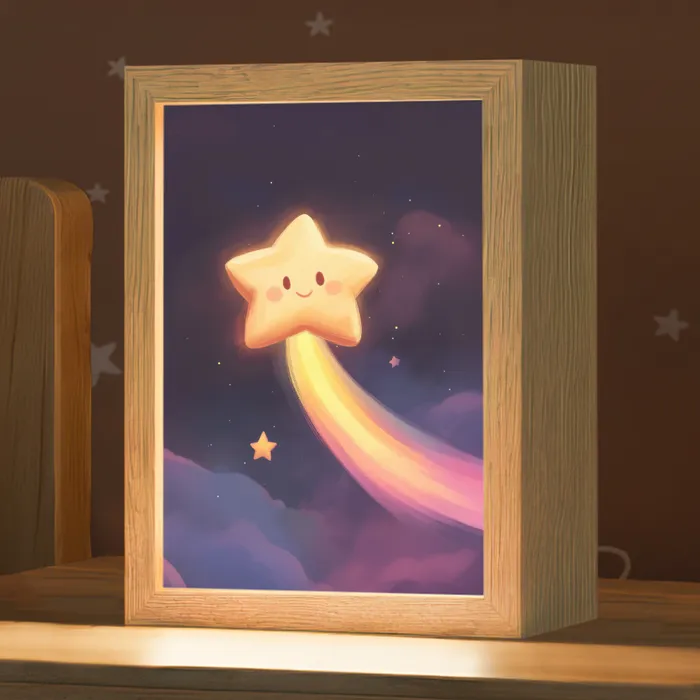 Ster - Gezichtje - Lichtgevend Light Box met kabel klein -zzz_3d_website