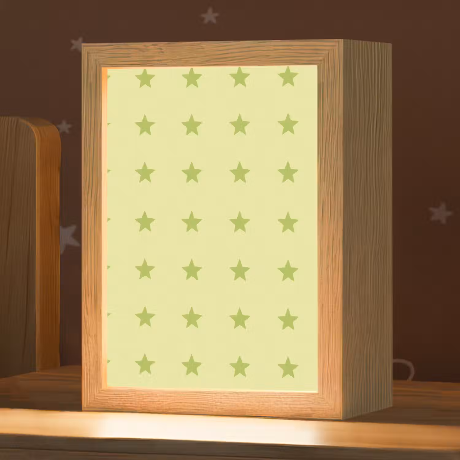 Sterren - Patroon - Groen Light Box met kabel (Kinderlampje) klein 904 -zzz_3d_website
