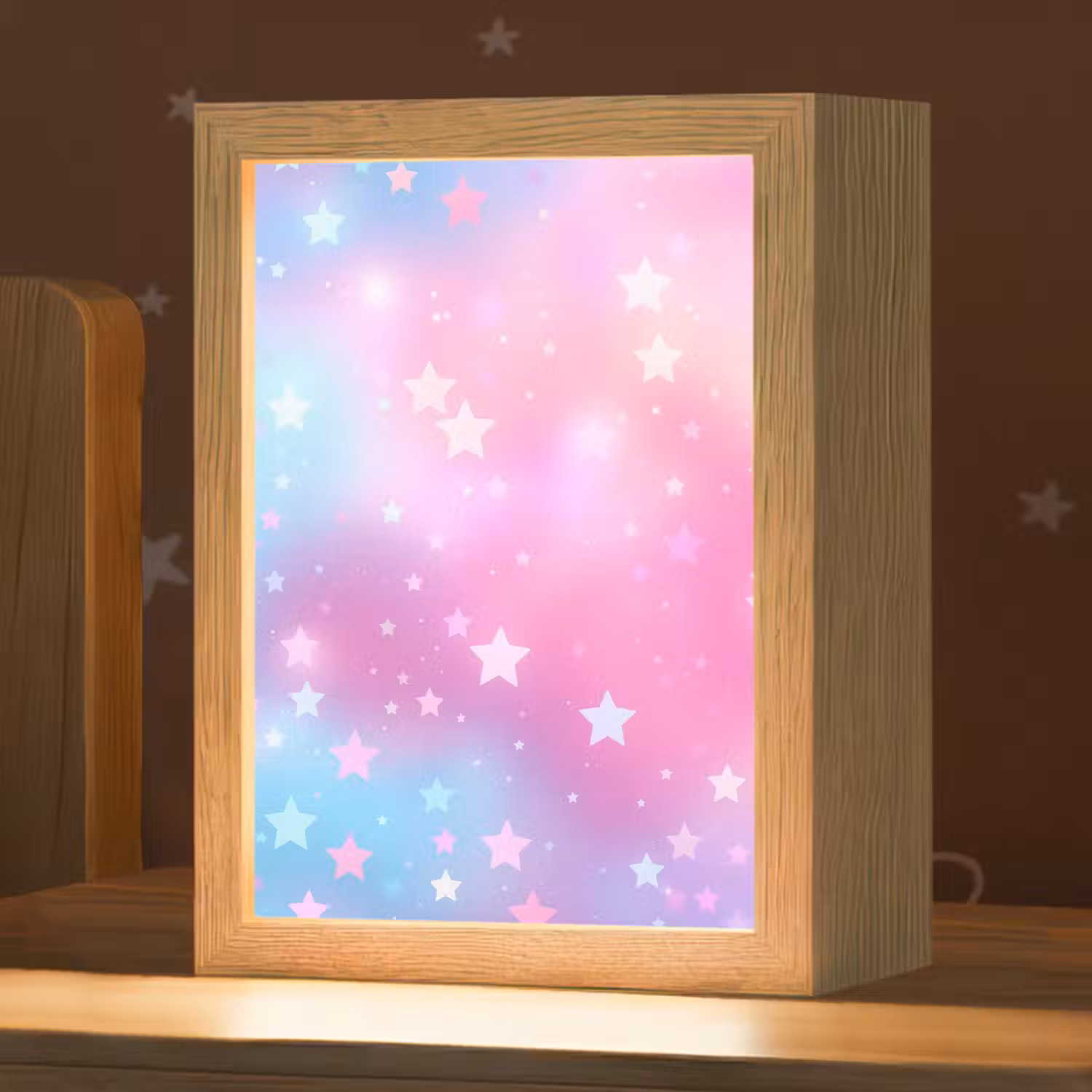 Sterren - Roze - Blauw Light Box met kabel klein -zzz_3d_website