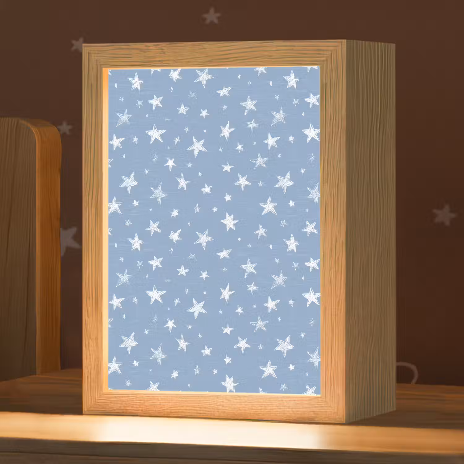 Sterretjes - Patroon - Blauw Light Box met kabel (Kinderlampje) klein 904 -zzz_3d_website