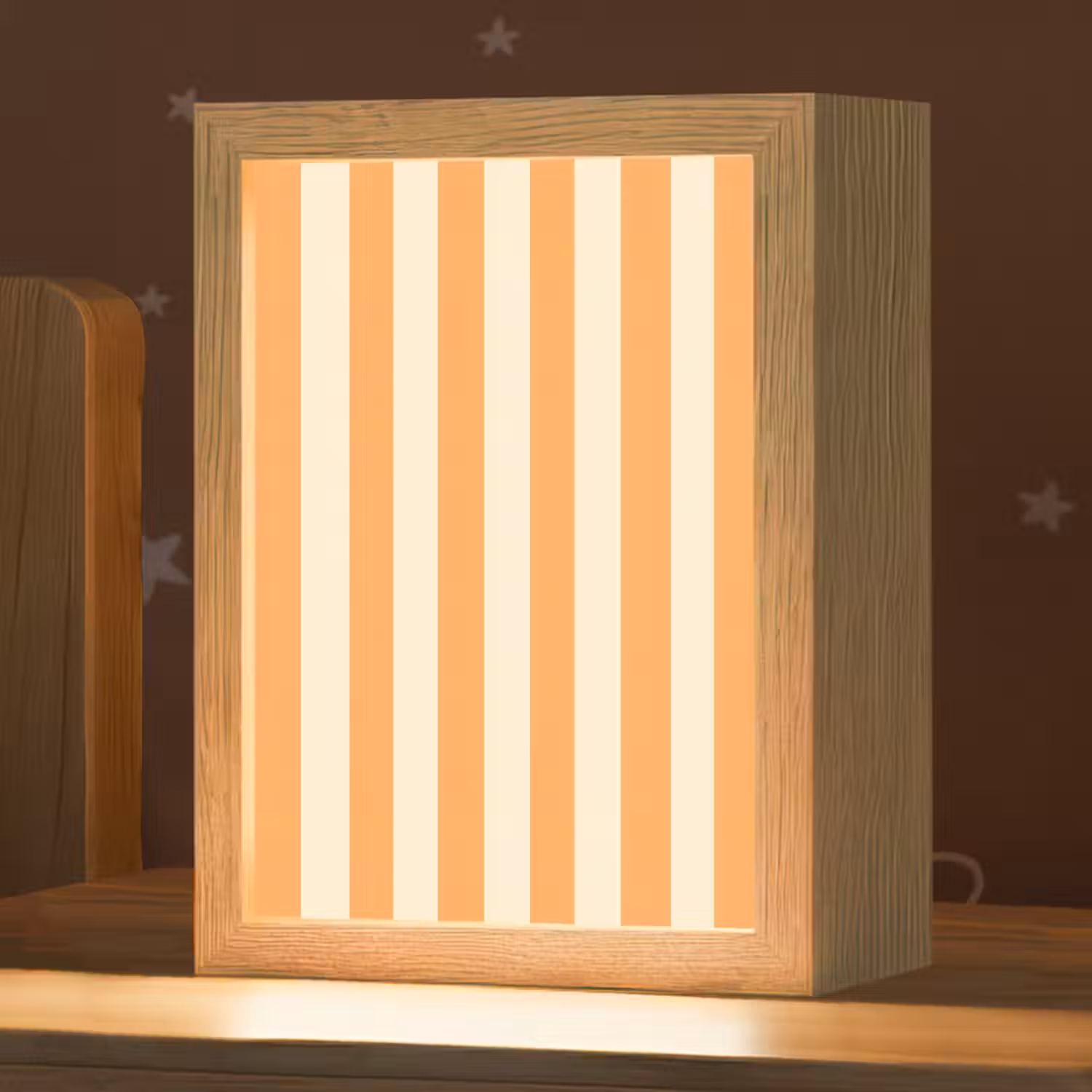 Strepen - Patroon - Oranje Light Box met kabel (Kinderlampje) klein 904 -zzz_3d_website