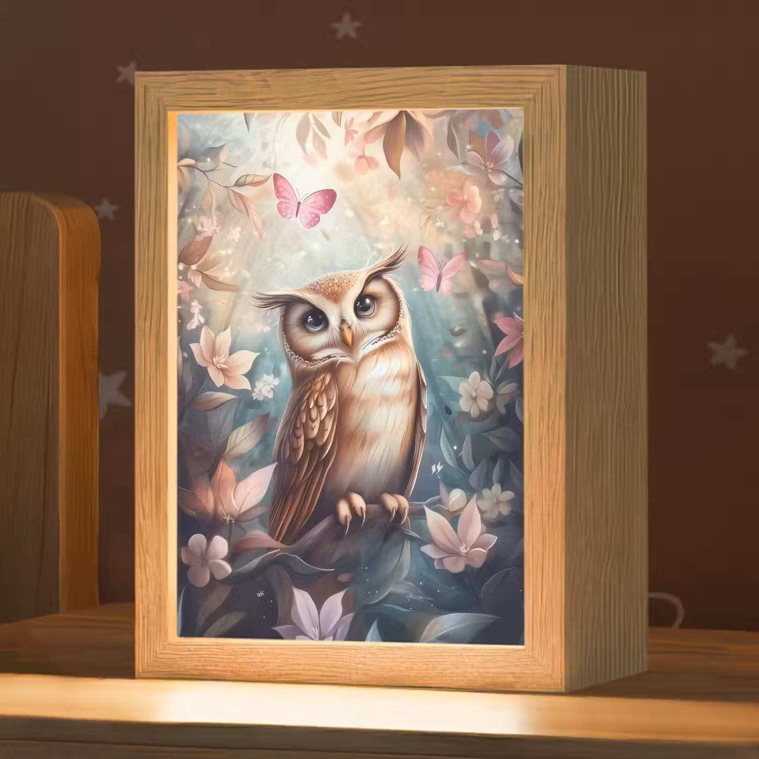 Uil - Bos - Bloemen - Vlinders Light Box met kabel klein -zzz_3d_website