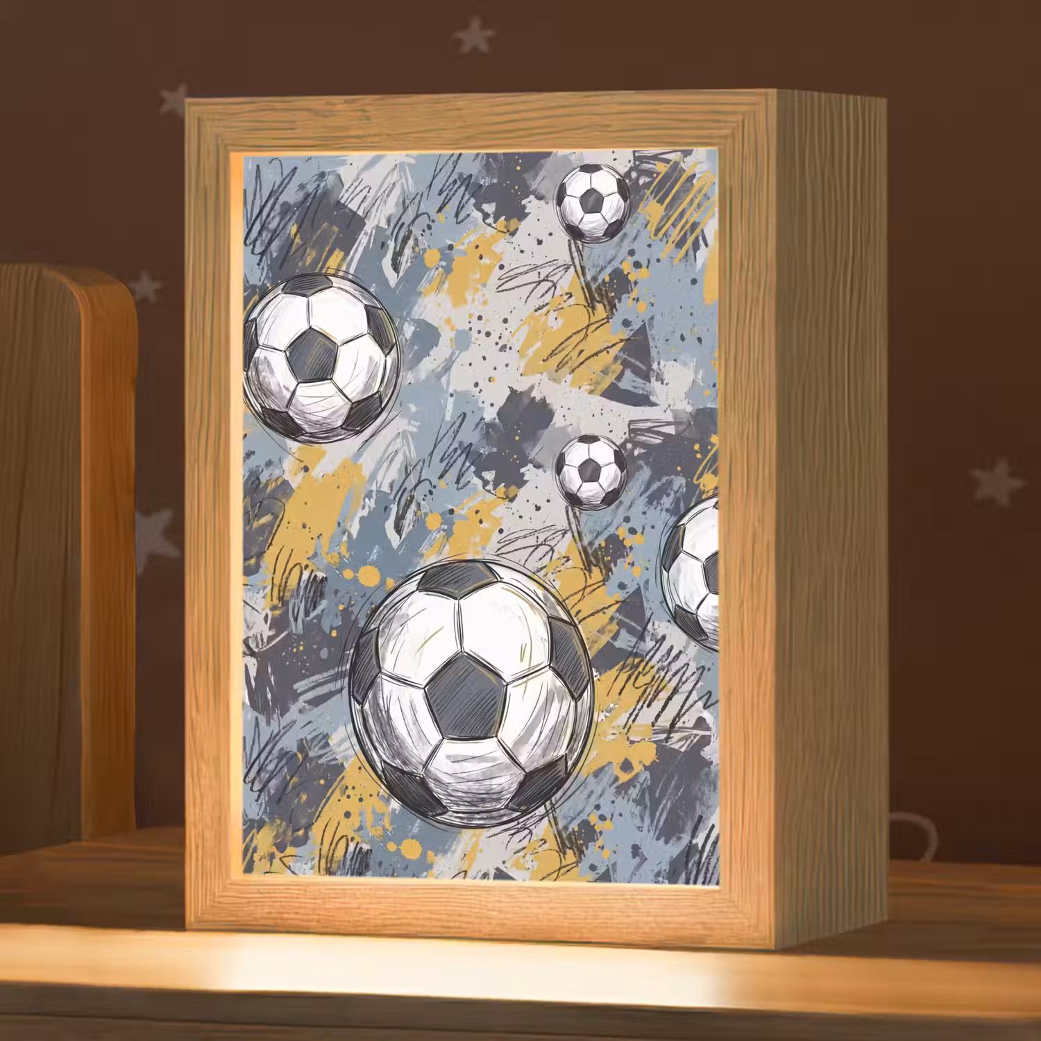 Voetbal - Abstract - Sport - Kleurrijk Light Box met kabel (Kinderlampje) klein -zzz_3d_website