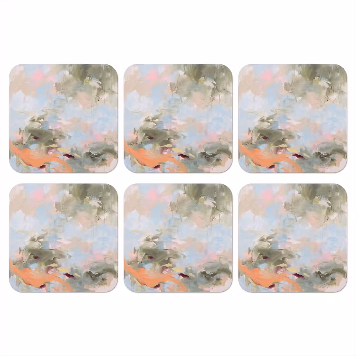 Abstract - Borstelstreken - Kunst - Modern - Pastel onderzetter kurk middel -3d