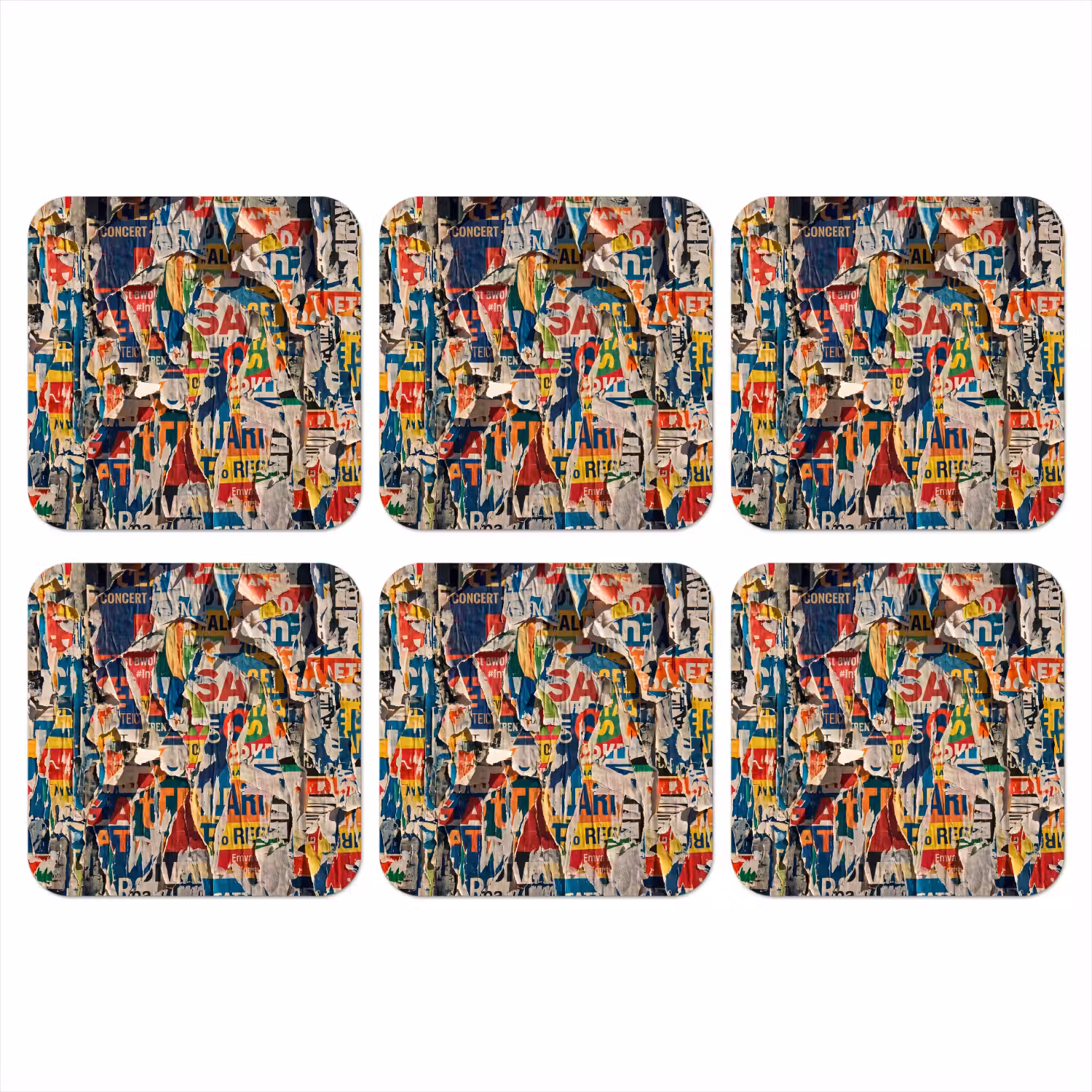 Abstract - Gelaagd papier - Urban - Modern - Kleurrijk onderzetter kurk middel -3d