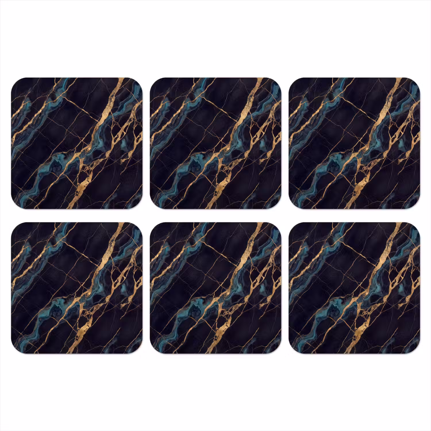 Abstract - Gouden lijnen - Kunst - Modern - Zwart onderzetter kurk middel -3d