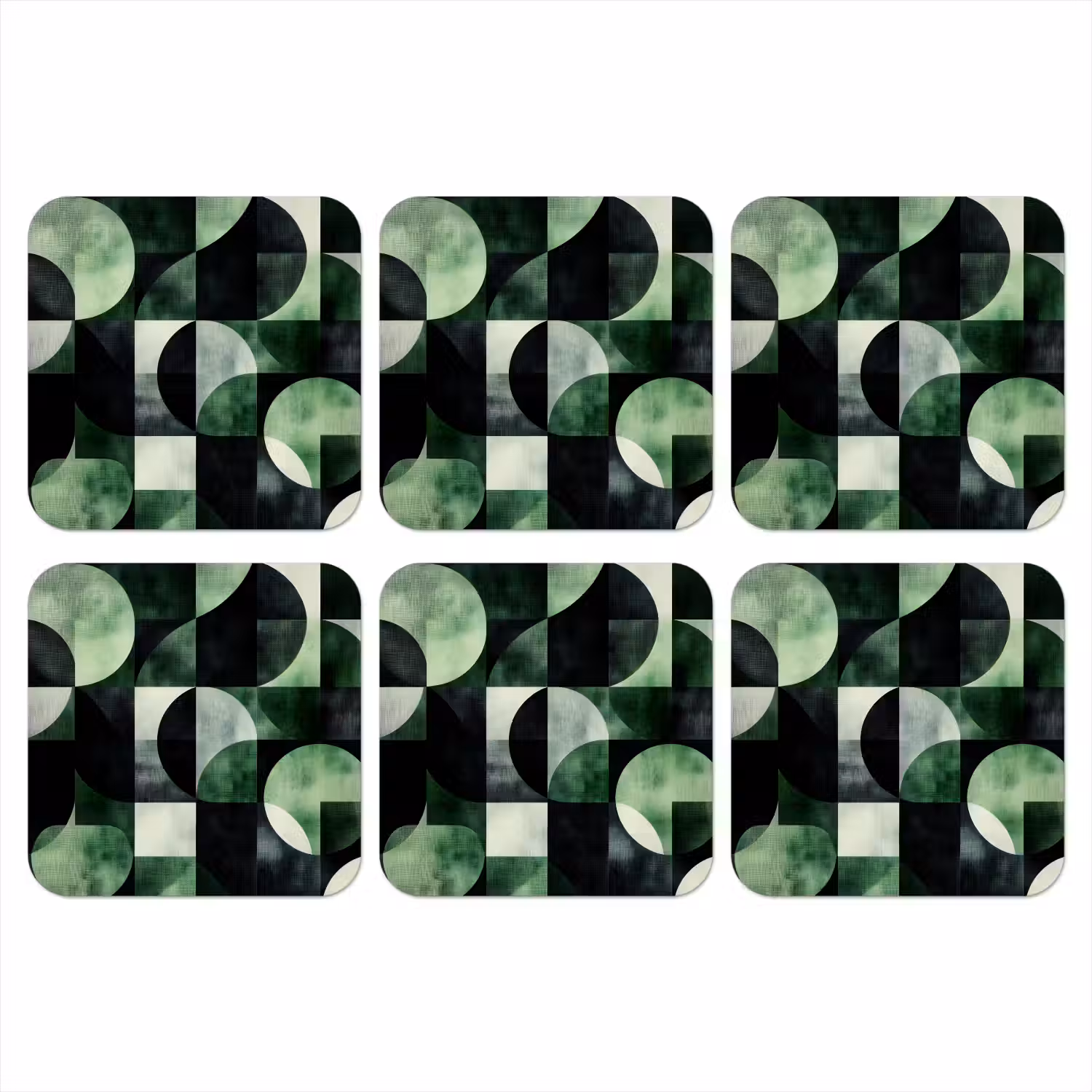 Abstract - Groen - Vormen onderzetter kurk middel -3d