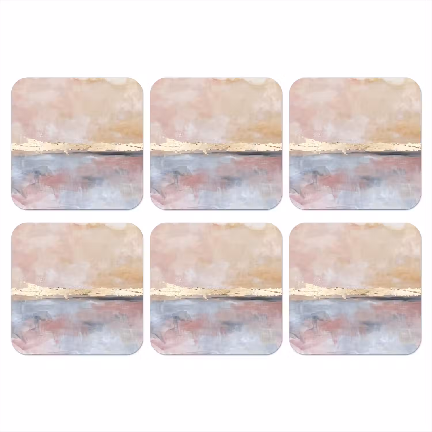 Abstract - Horizontaal - Kunst - Roze - Goud onderzetter kurk middel -3d