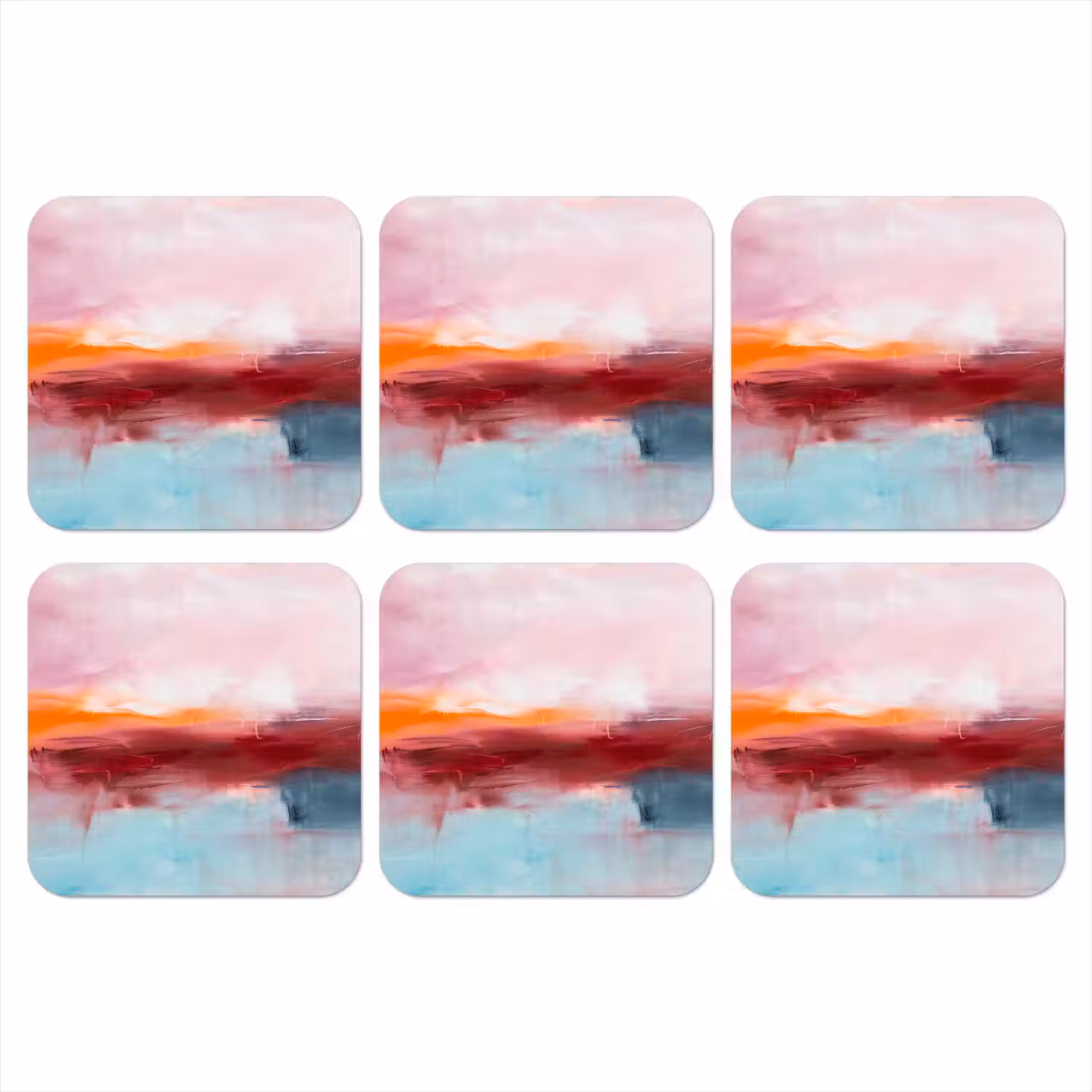 Abstract - Kleuren - Modern - Kunst - Roze onderzetter kurk middel -3d