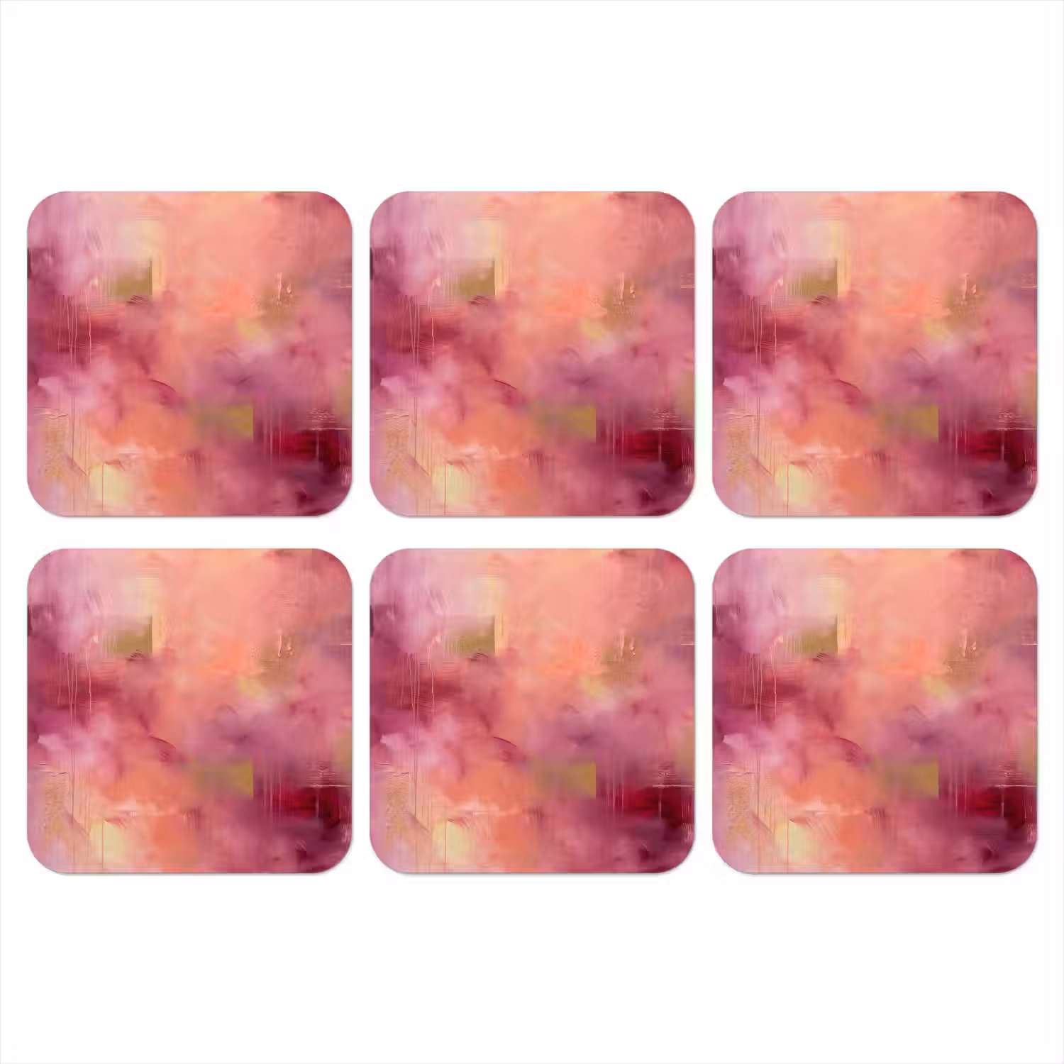 Abstract - Kleuren - Modern - Roze - Paars onderzetter kurk middel -3d