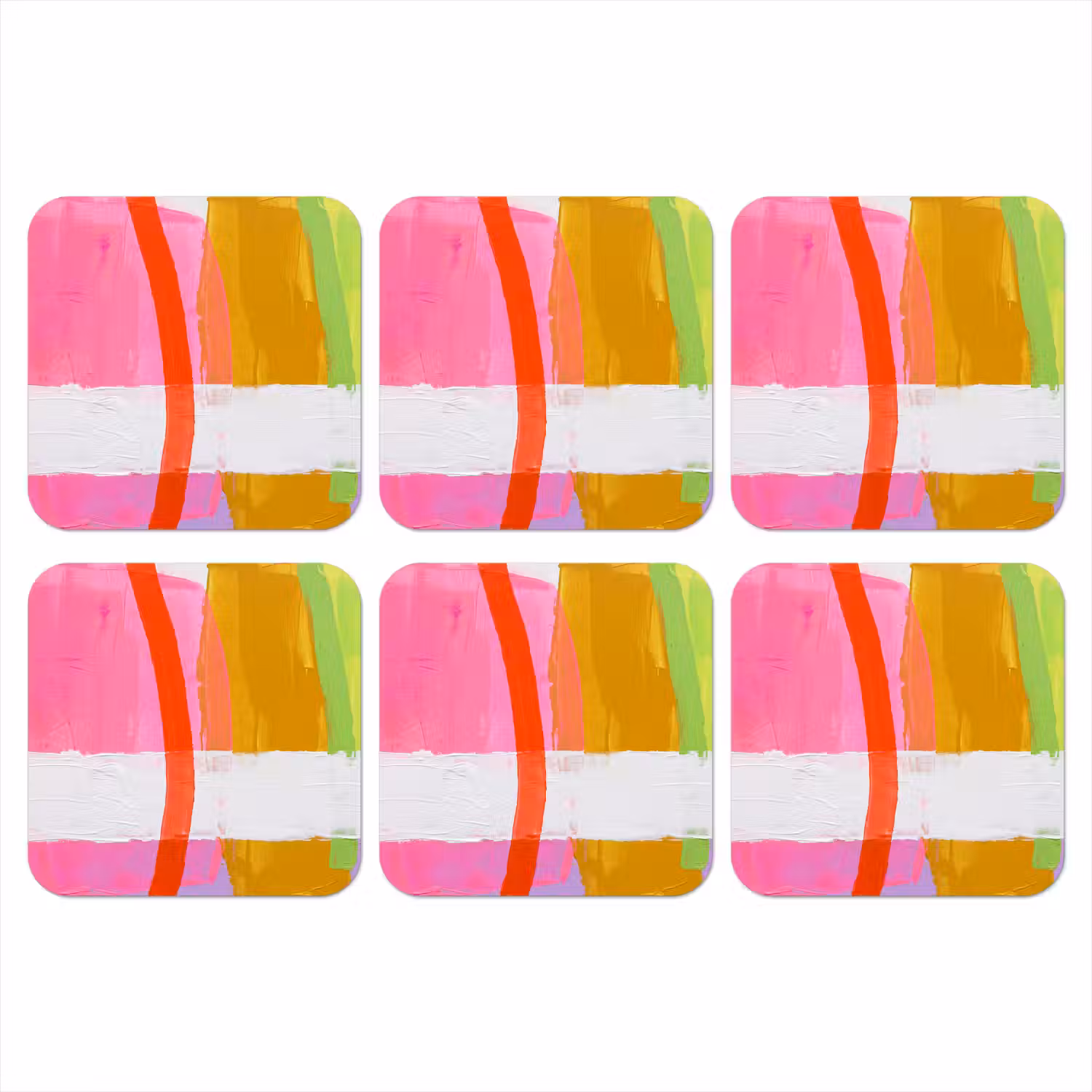 Abstract - Kleurrijk - Vormen - Modern - Kunst onderzetter kurk middel -3d