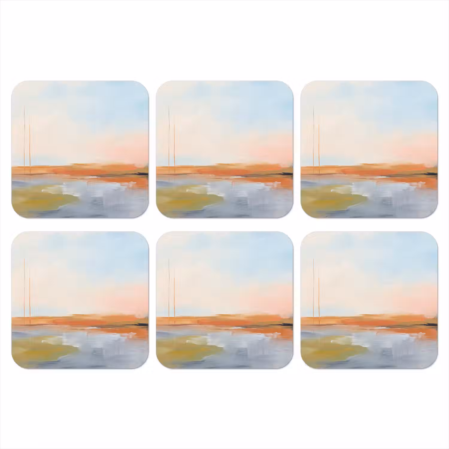 Abstract - Landschap - Horizon - Modern - Kleurrijk onderzetter kurk middel -3d