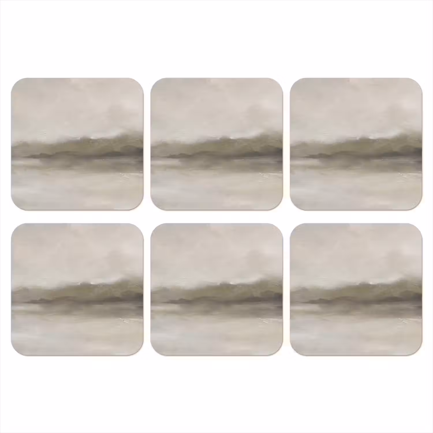 Abstract - Landschap - Nevel - Modern - Grijs onderzetter kurk middel -3d