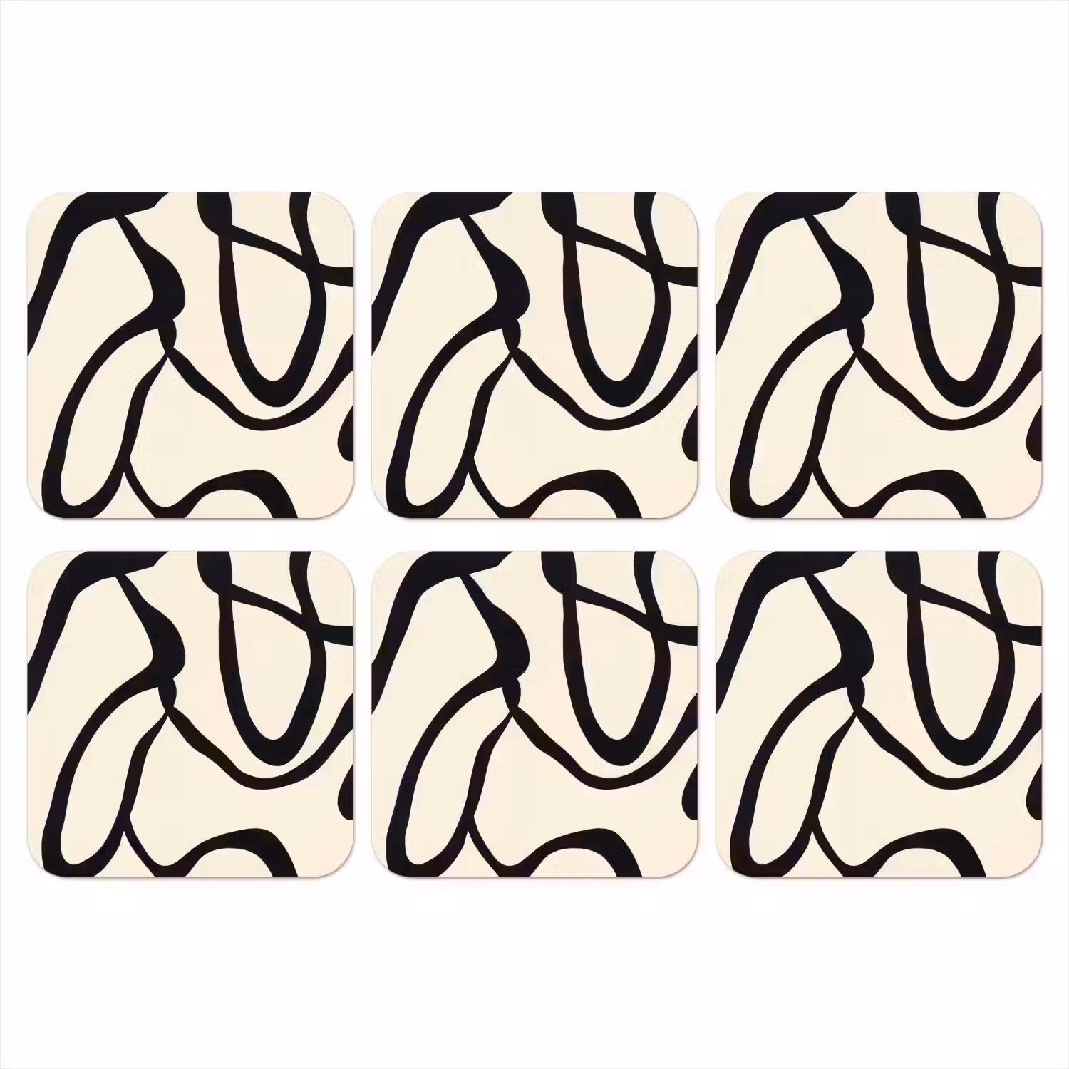 Abstract - Lijnen - Modern - Beige onderzetter kurk middel -3d