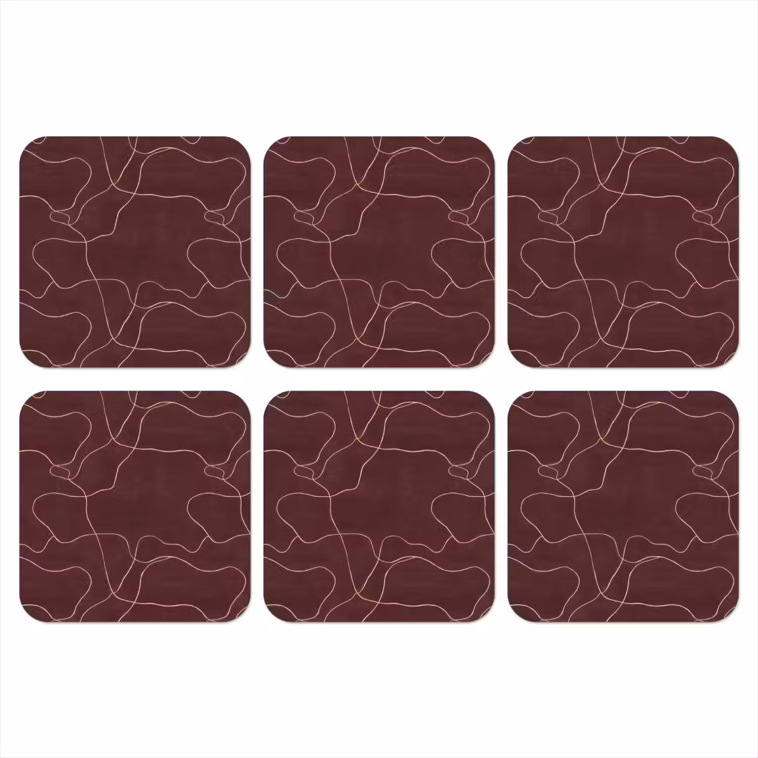 Abstract - Modern - Bruin onderzetter kurk middel 366 -3d