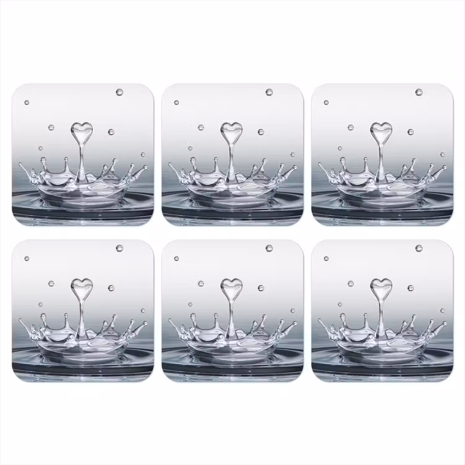 Abstract - Modern - Water - Hart onderzetter kurk middel -3d