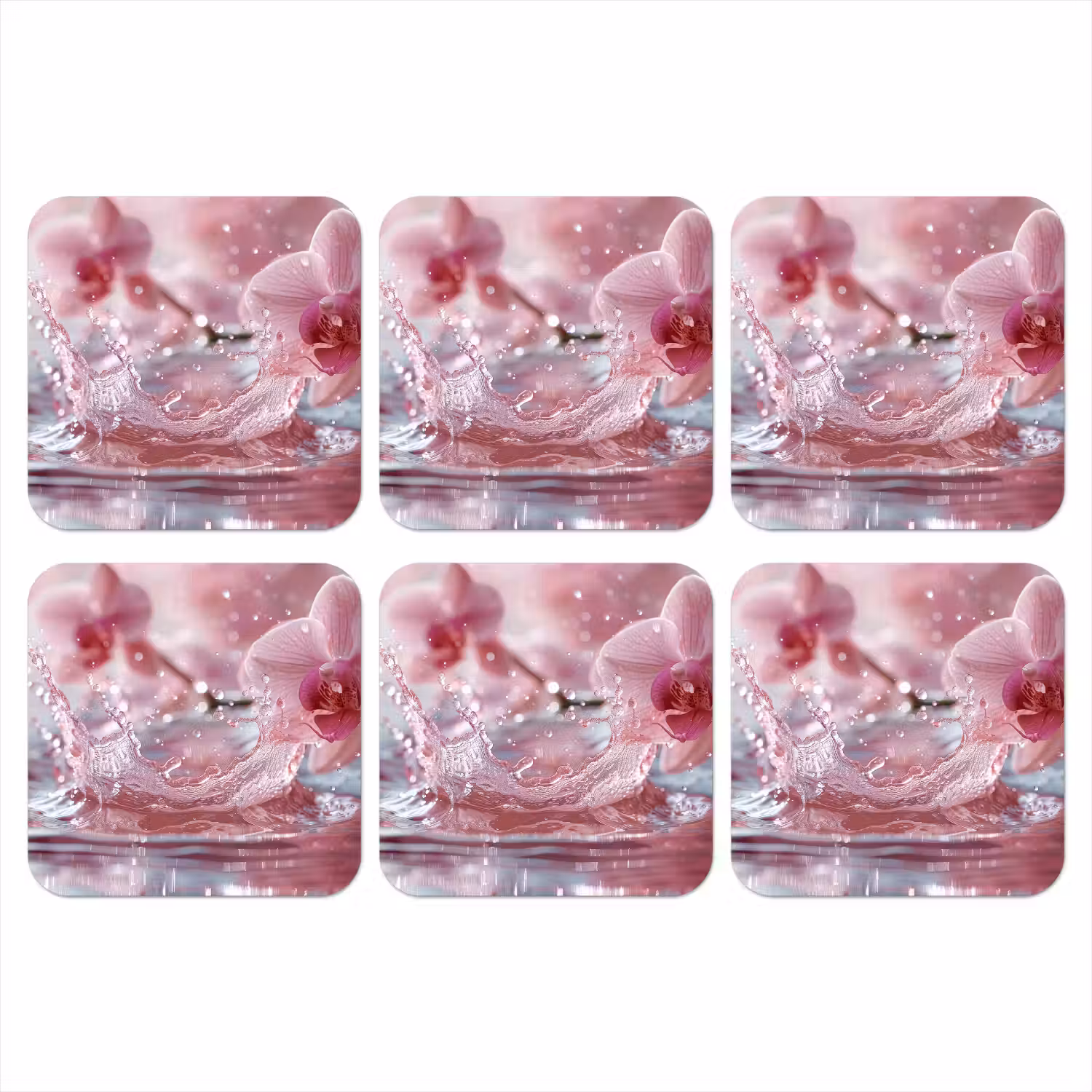 Abstract - Modern - Water - Orchidee onderzetter kurk middel -3d