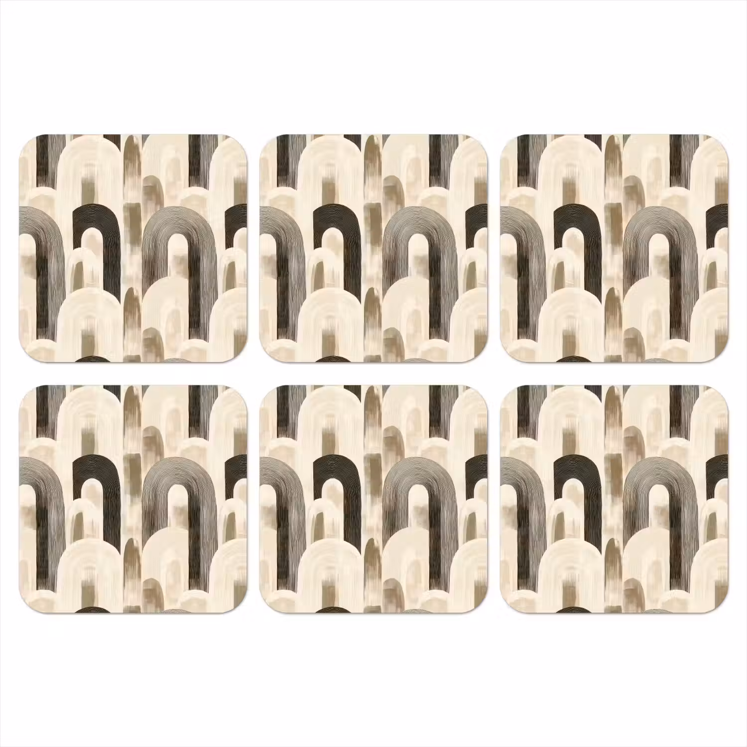 Abstract - Patroon - Bogen onderzetter kurk middel 366 -3d