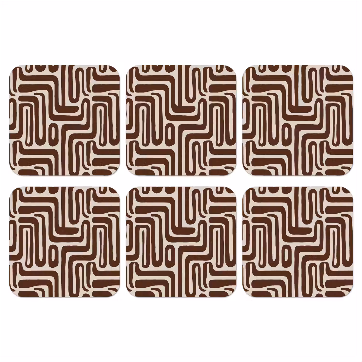 Abstract - Patroon - Bruin onderzetter kurk middel 366 -3d