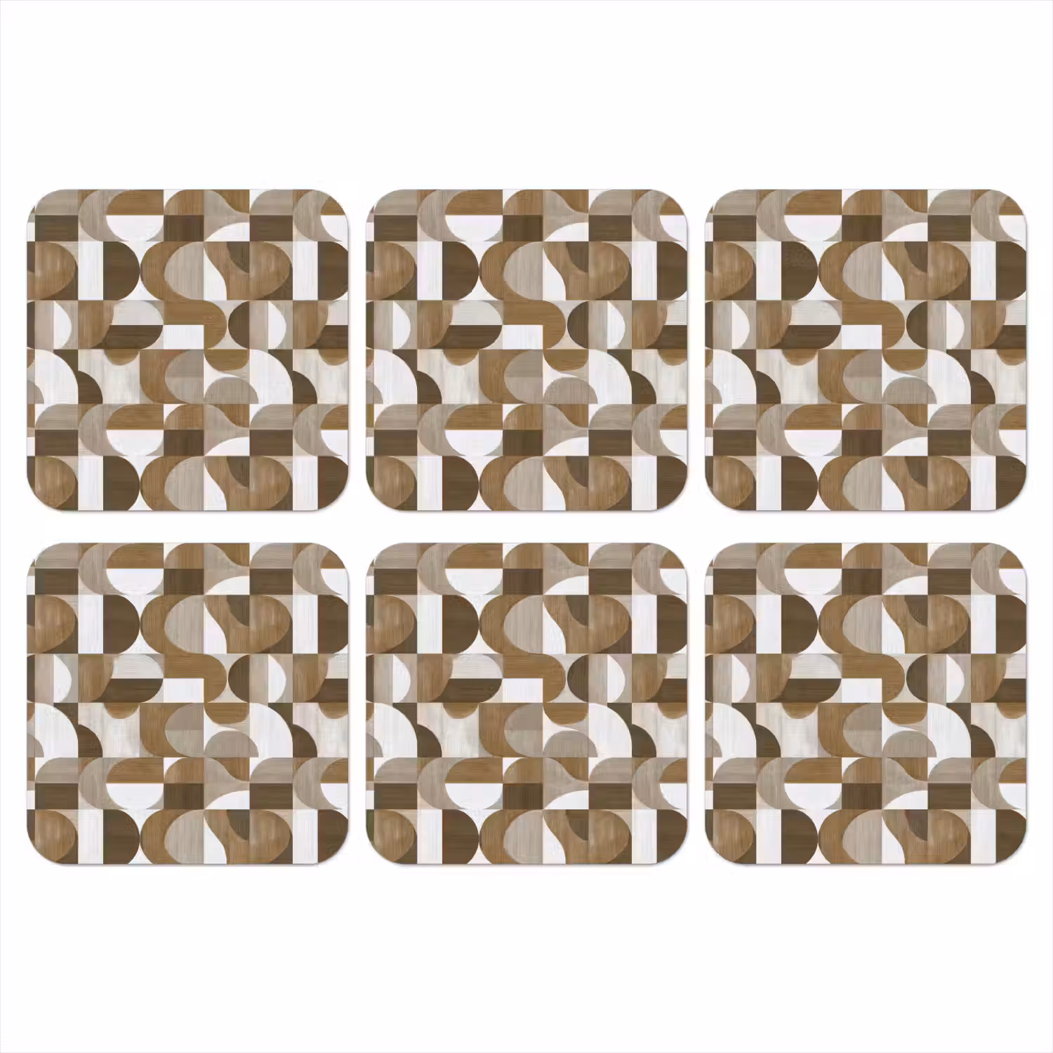 Abstract - Retro - Bruin onderzetter kurk middel 366 -3d