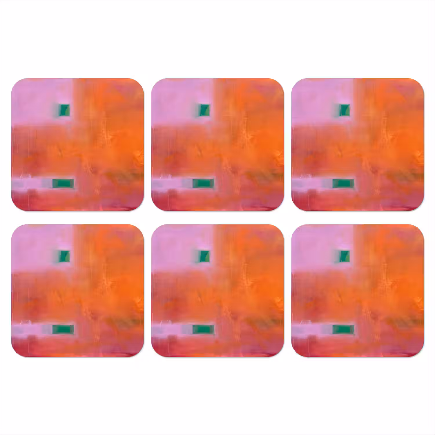 Abstract - Vlakken - Kunst - Modern - Oranje onderzetter kurk middel -3d