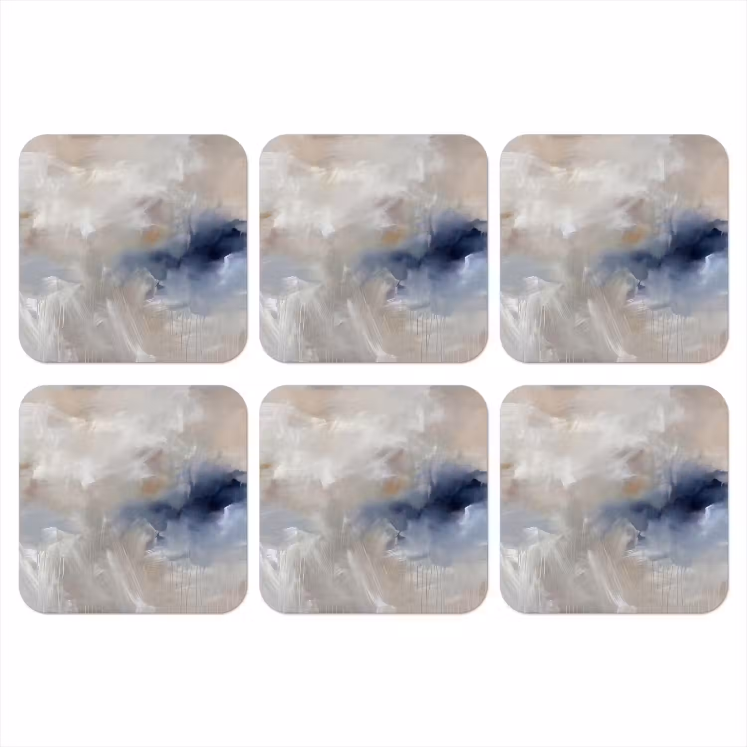 Abstract - Wolken - Sfeer - Modern - Beige onderzetter kurk middel -3d