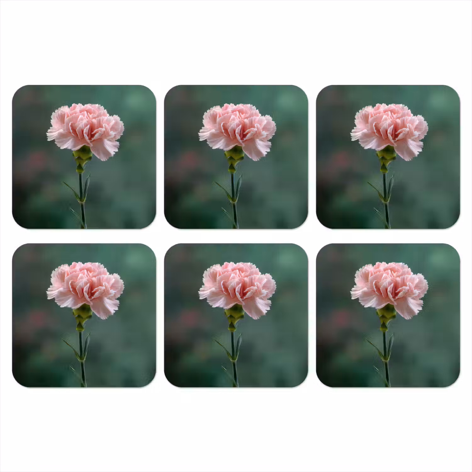 Anjer - Roze - Bloemblaadjes onderzetter kurk middel -3d
