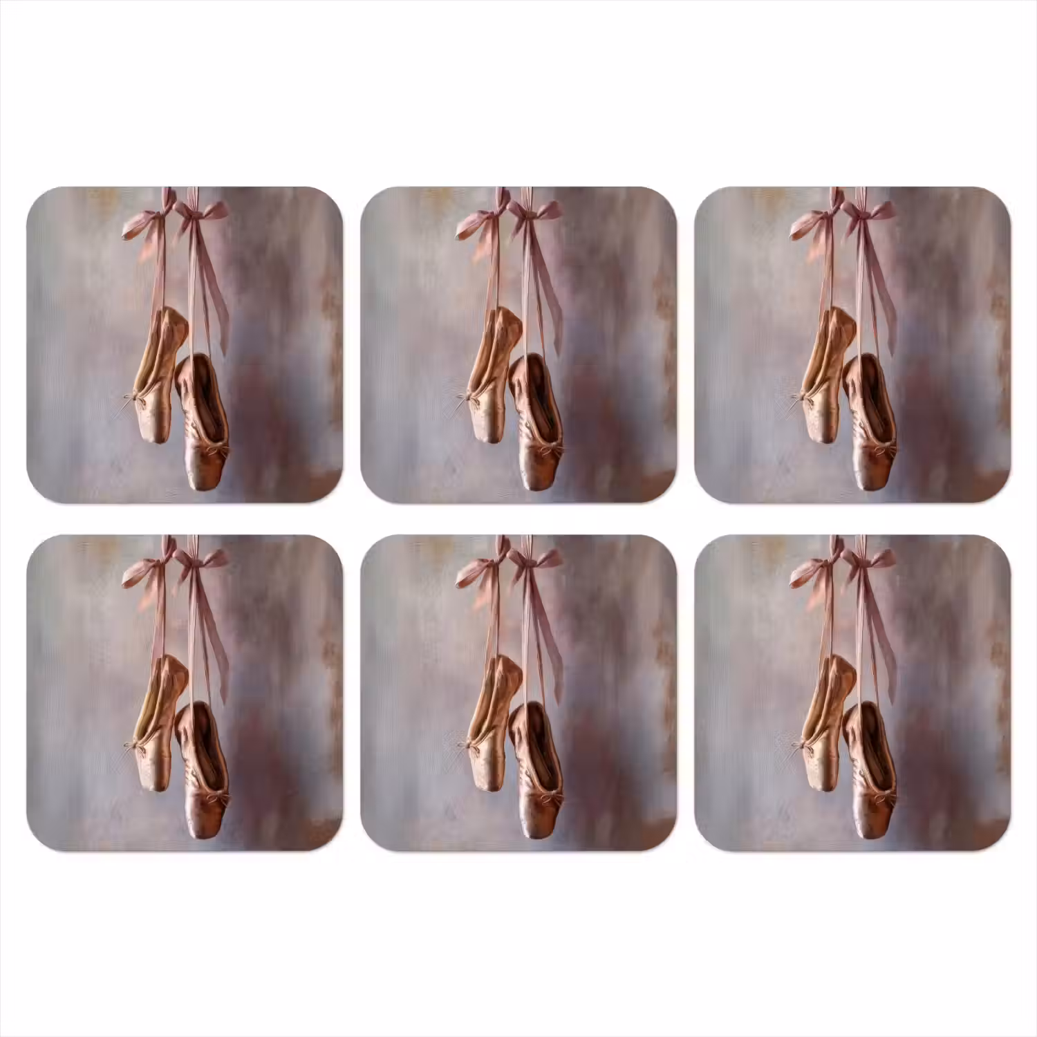 Balletschoenen - Satijn - Aardetinten onderzetter kurk middel -3d