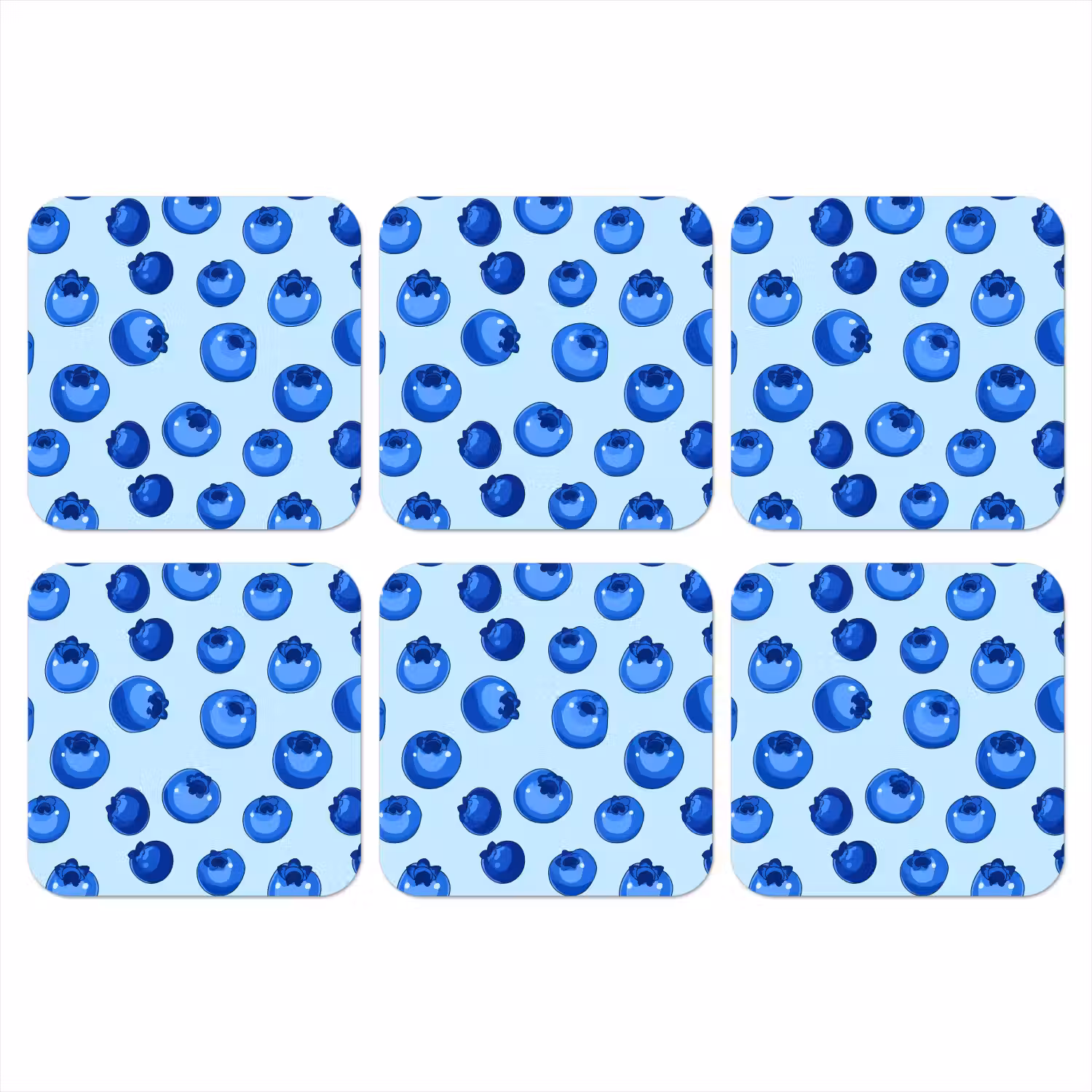 Bessen - Modern - Blauw onderzetter kurk middel 366 -3d