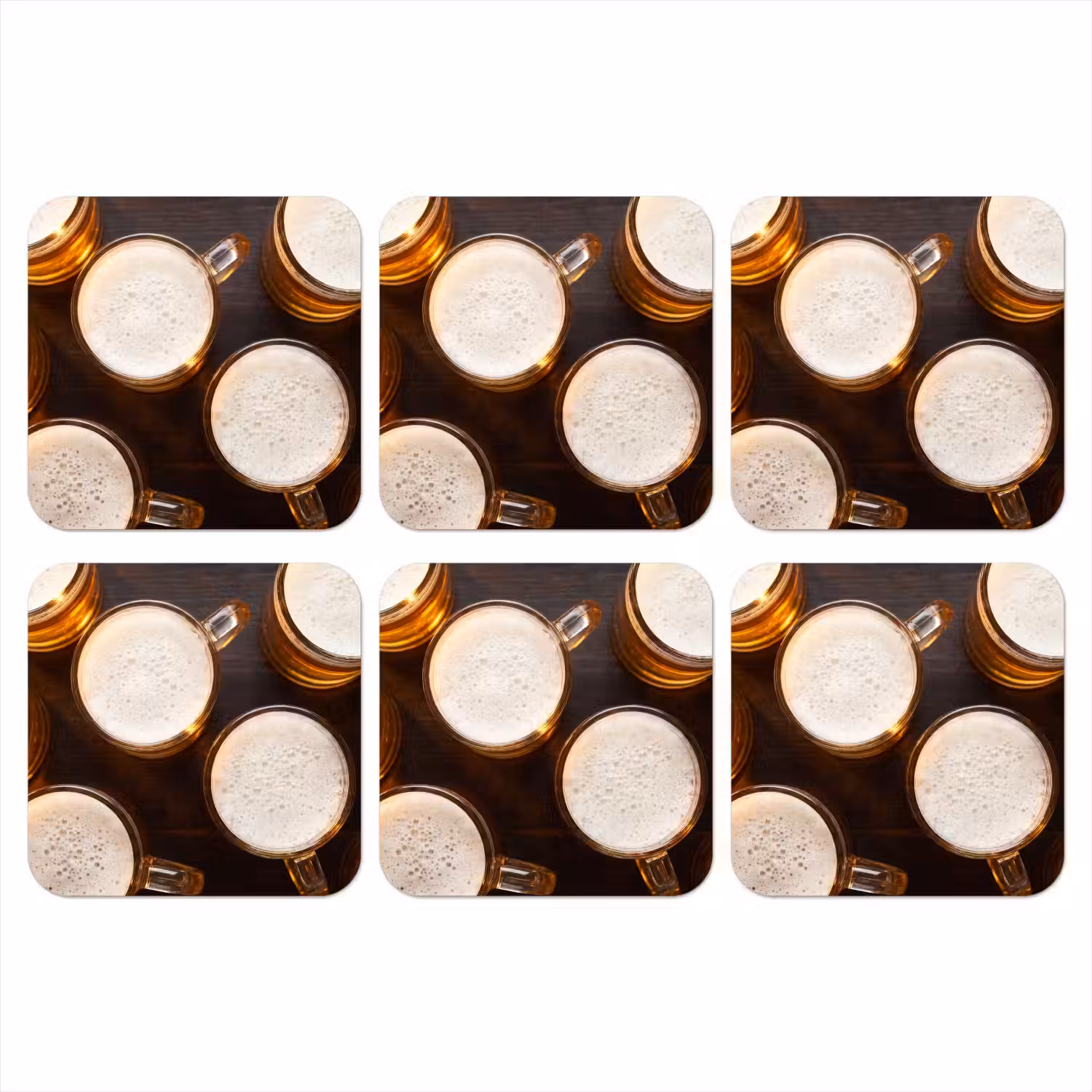 Bier - Glazen - Schuim - Hout - Drank onderzetter kurk middel -3d
