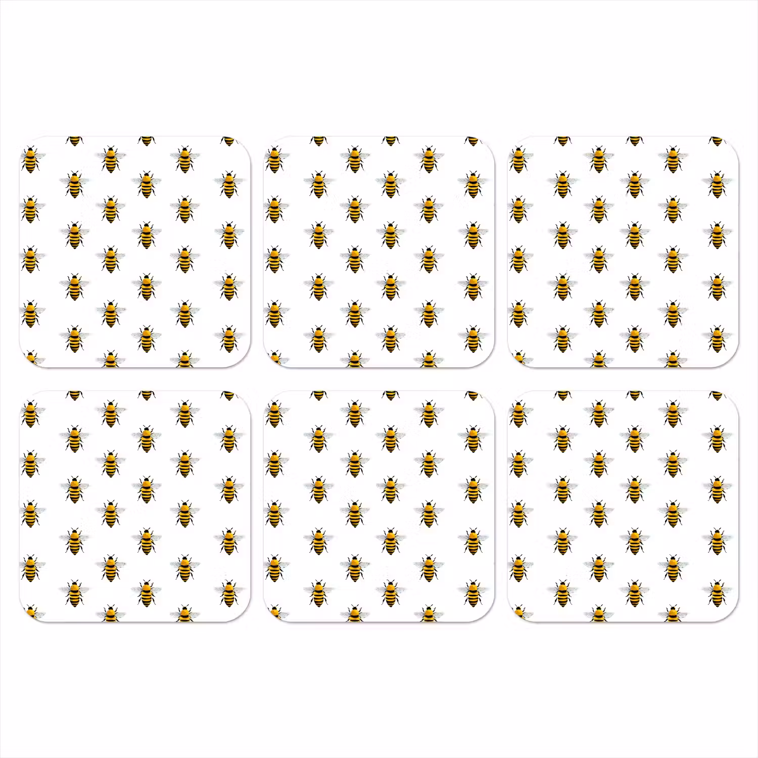 Bijen - Tijdloos - Wit onderzetter kurk middel 366 -3d