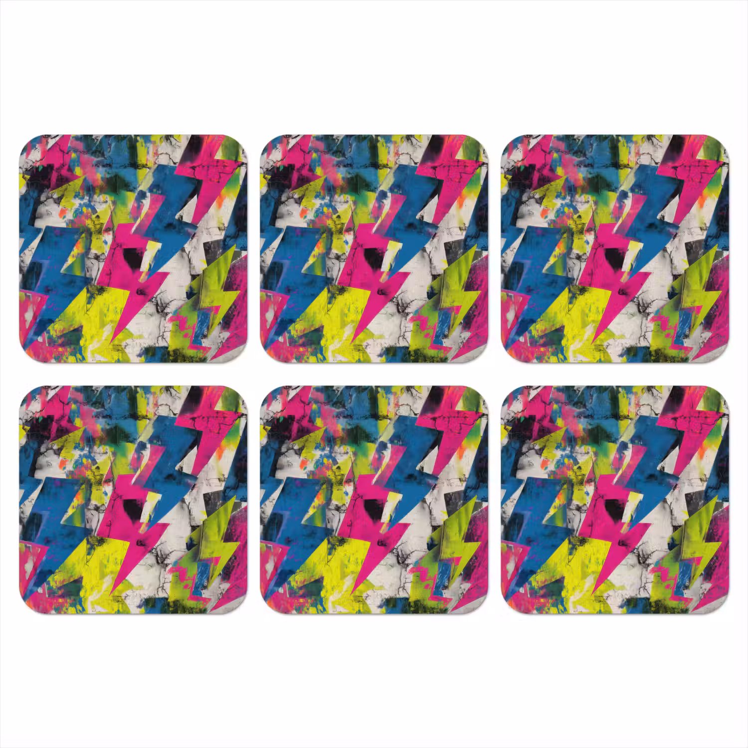 Bliksemschichten - Patroon - Marmer - Kleuren onderzetter kurk middel -3d