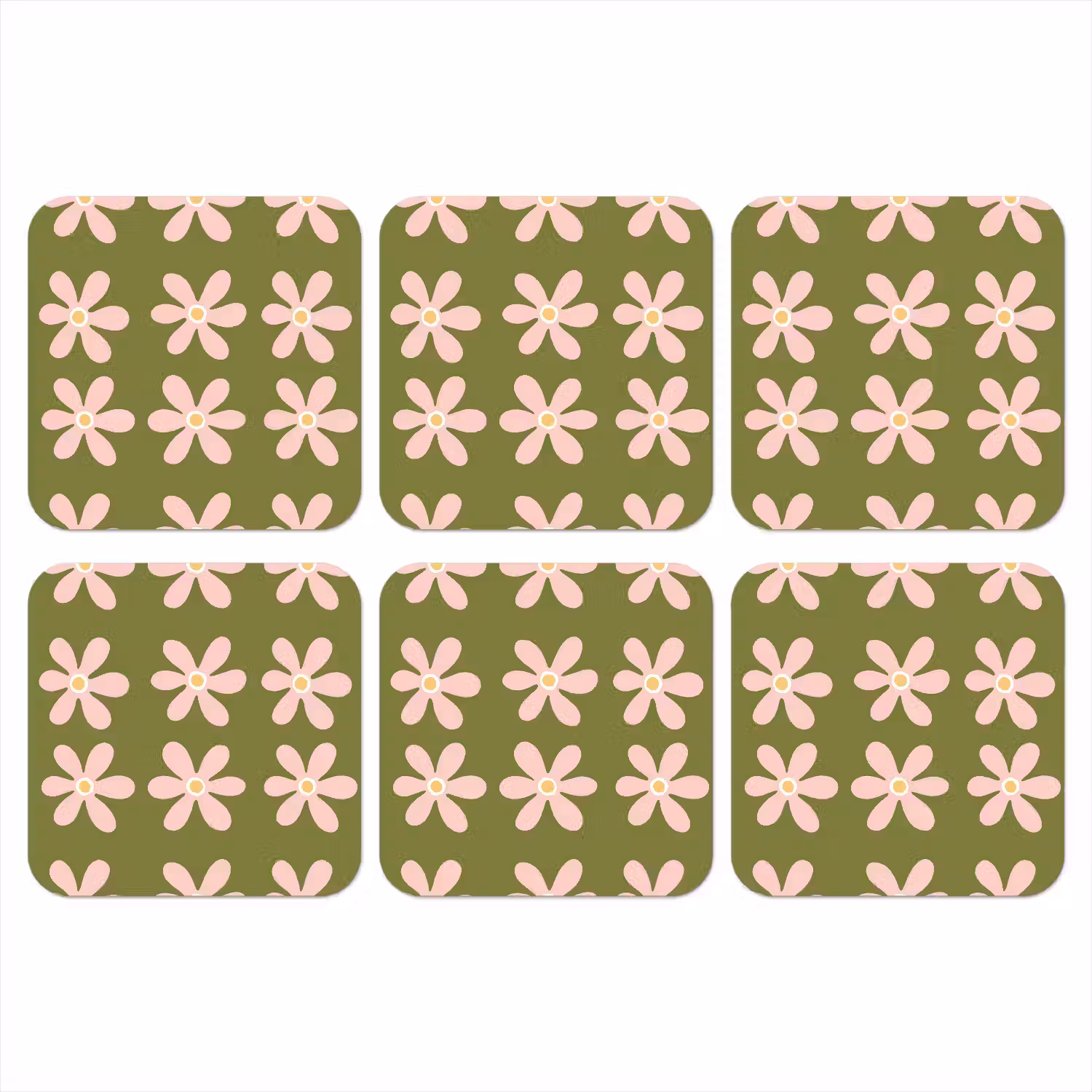 Bloem - Modern - Groen onderzetter kurk middel 366 -3d