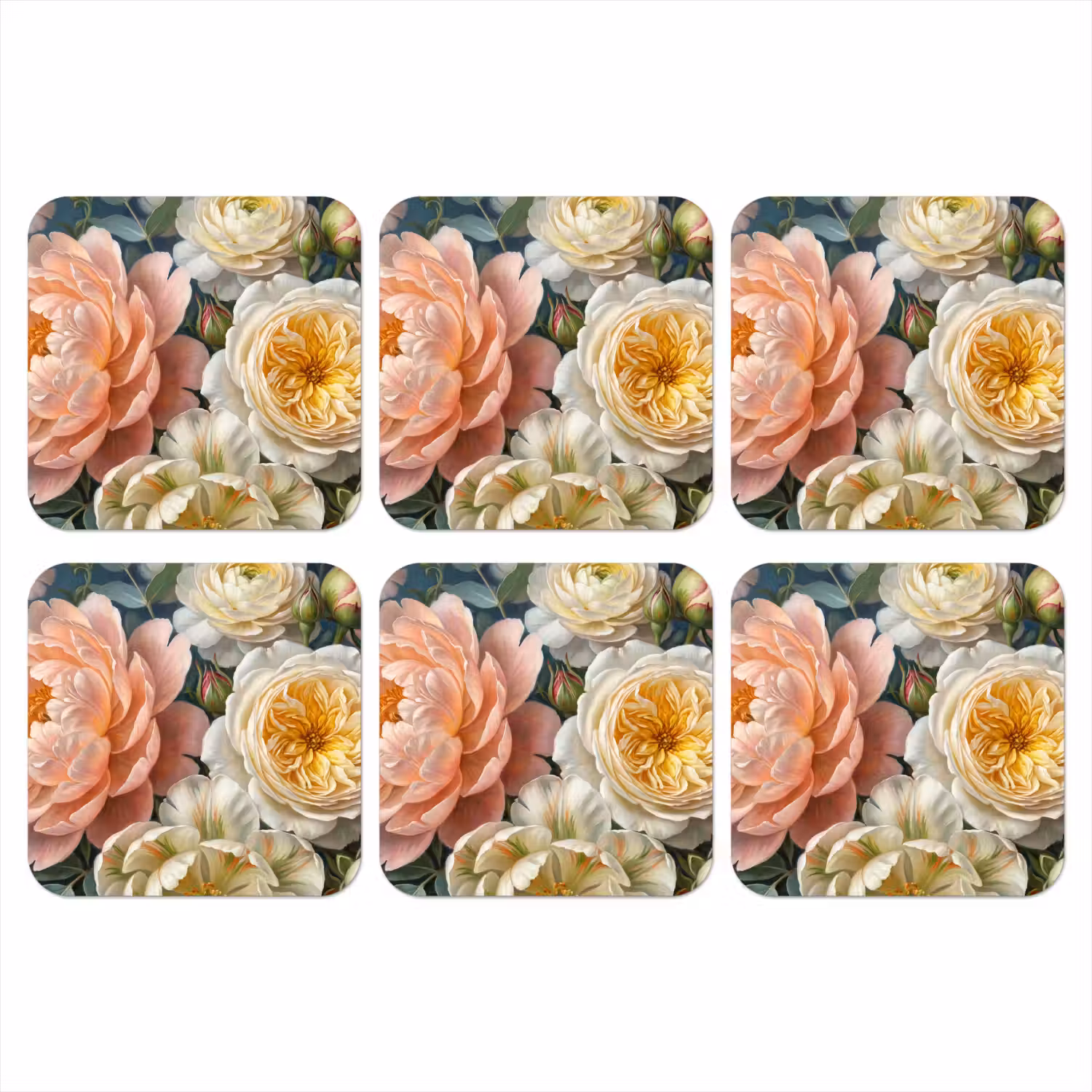 Bloemen - Boeket - Natuur - Klassiek - Kleurrijk onderzetter kurk middel -3d