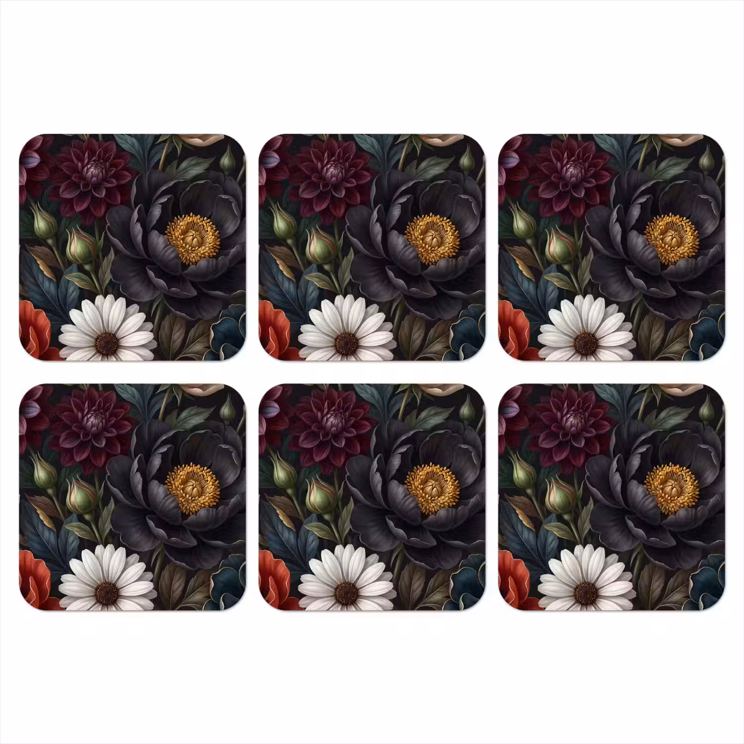 Bloemen - Boeket - Natuur - Klassiek - Weelderig onderzetter kurk middel -3d