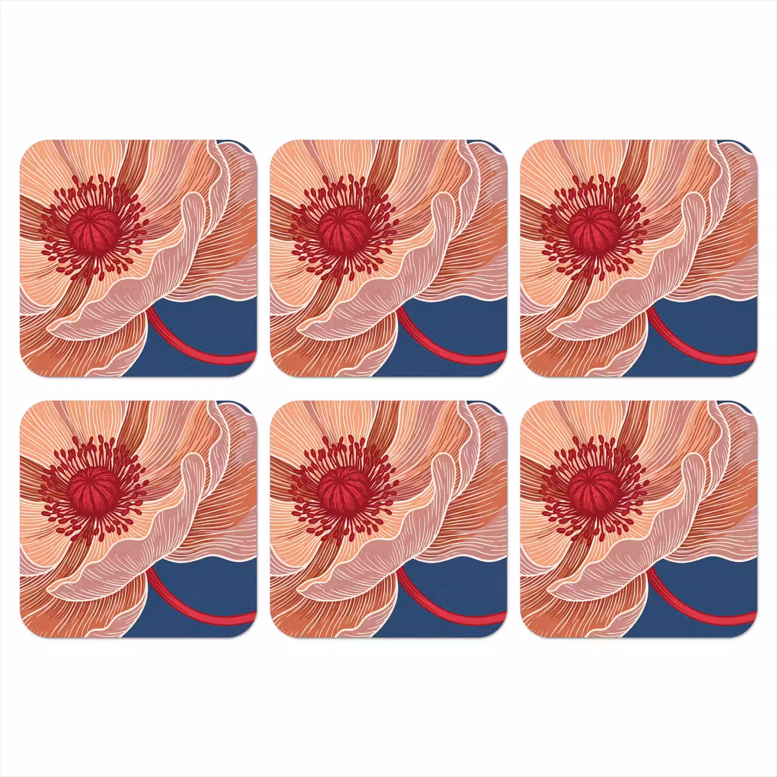 Onderzetter - Bloemen - Modern - Abstract - Bloemen - Modern - Abstract onderzetter kurk middel