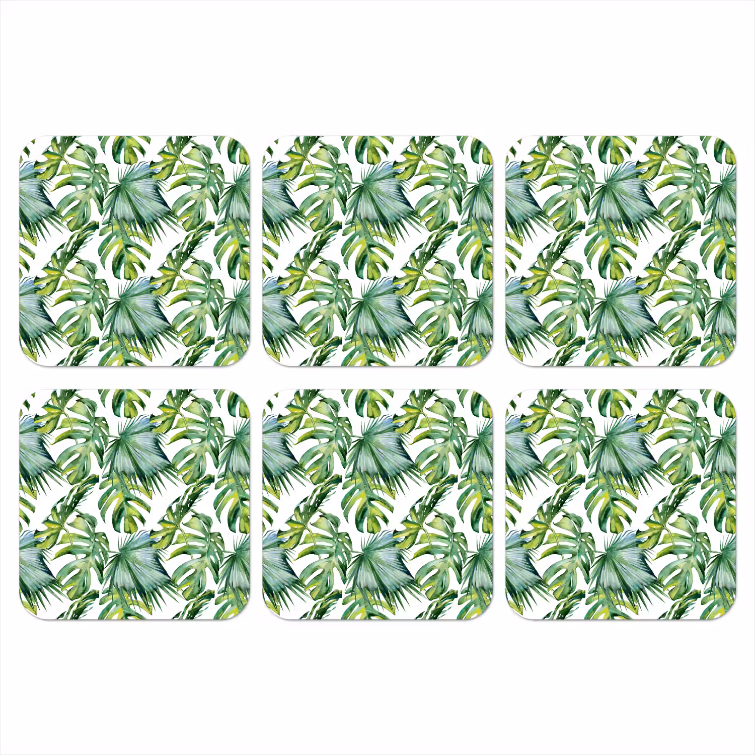 Bohemian - Bladeren - Bloemen - Tropisch onderzetter kurk middel -3d