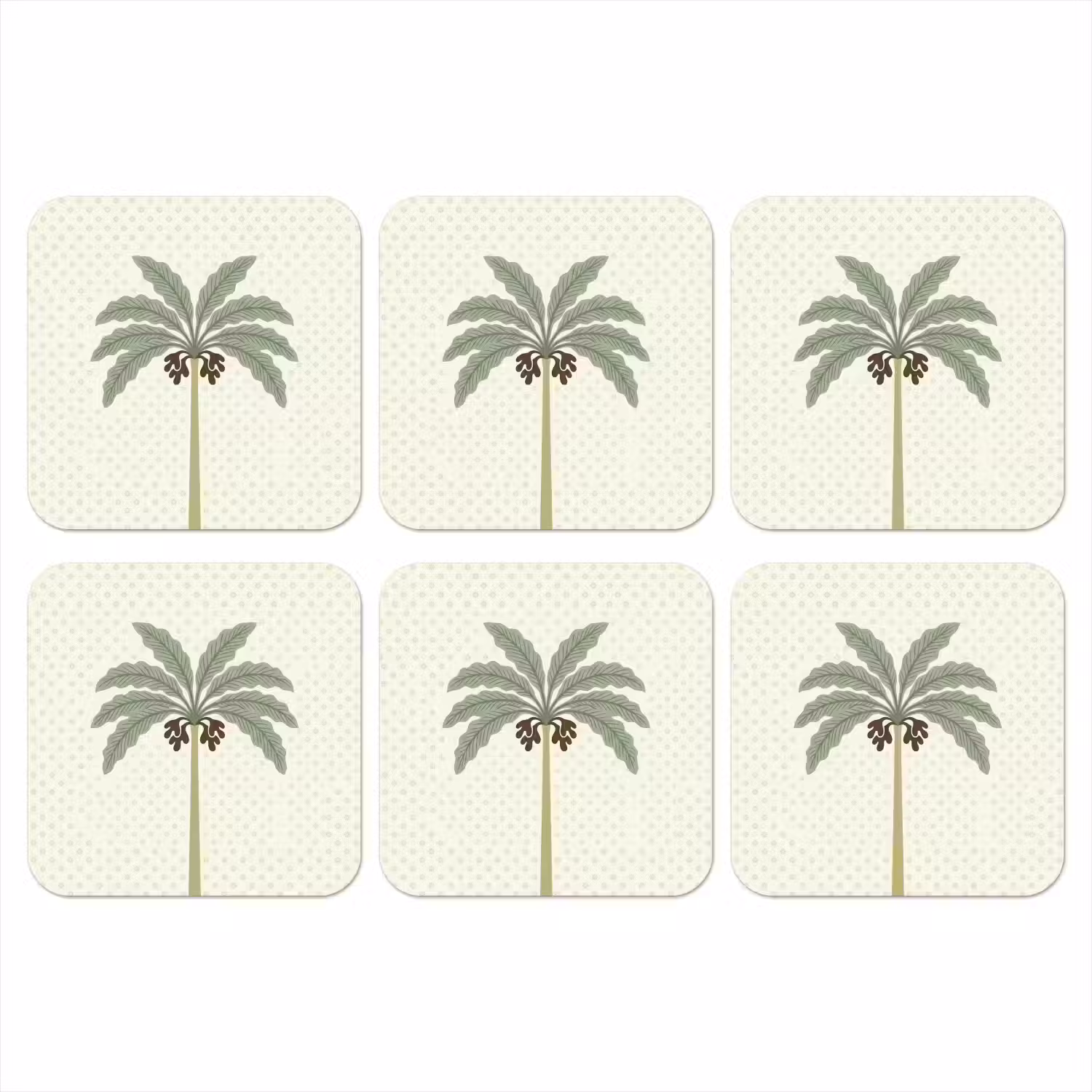 Boom - Bladeren - Groen - Decoratief - Beige onderzetter kurk middel -3d