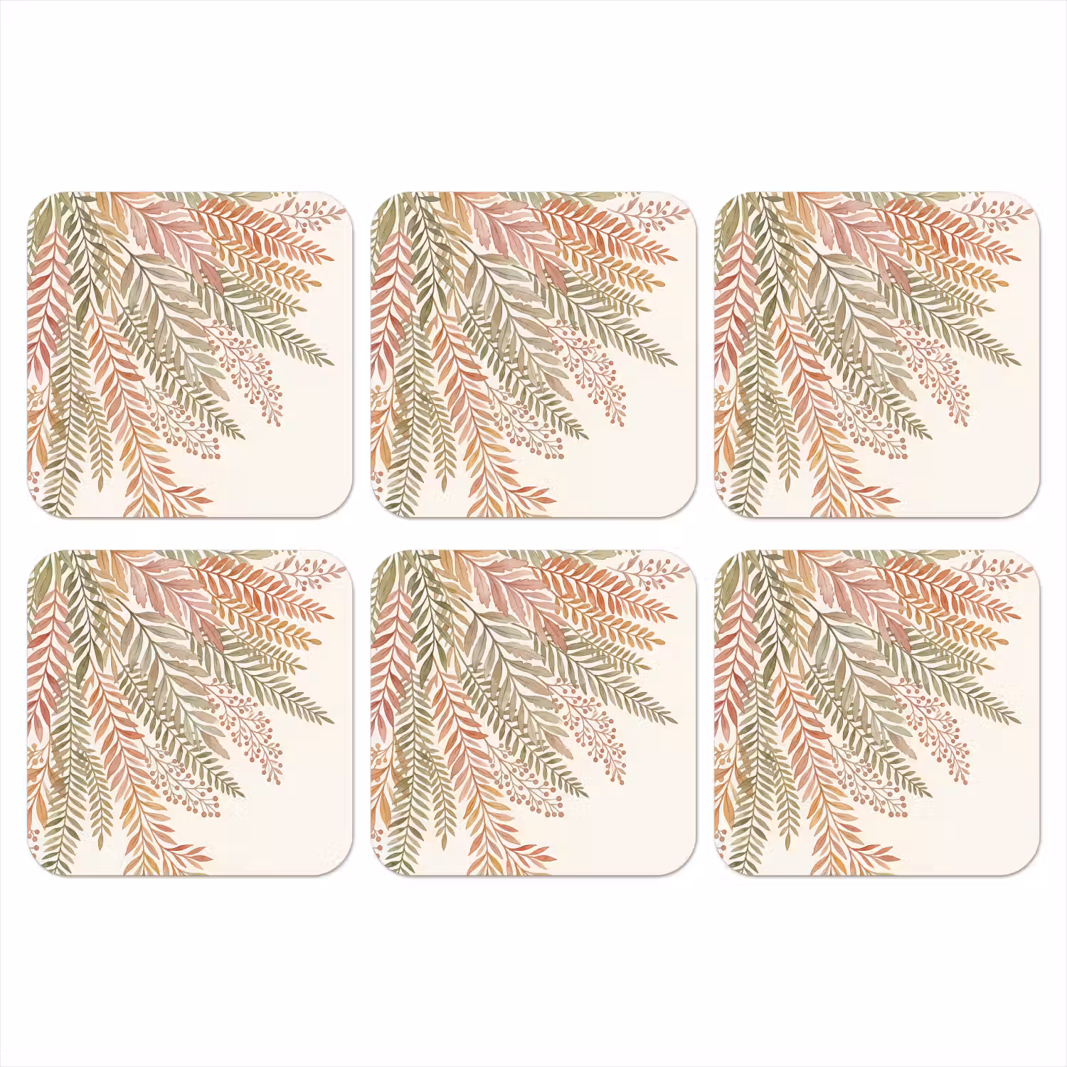 Botanisch - Aquarel - Kleurrijk onderzetter kurk middel -3d