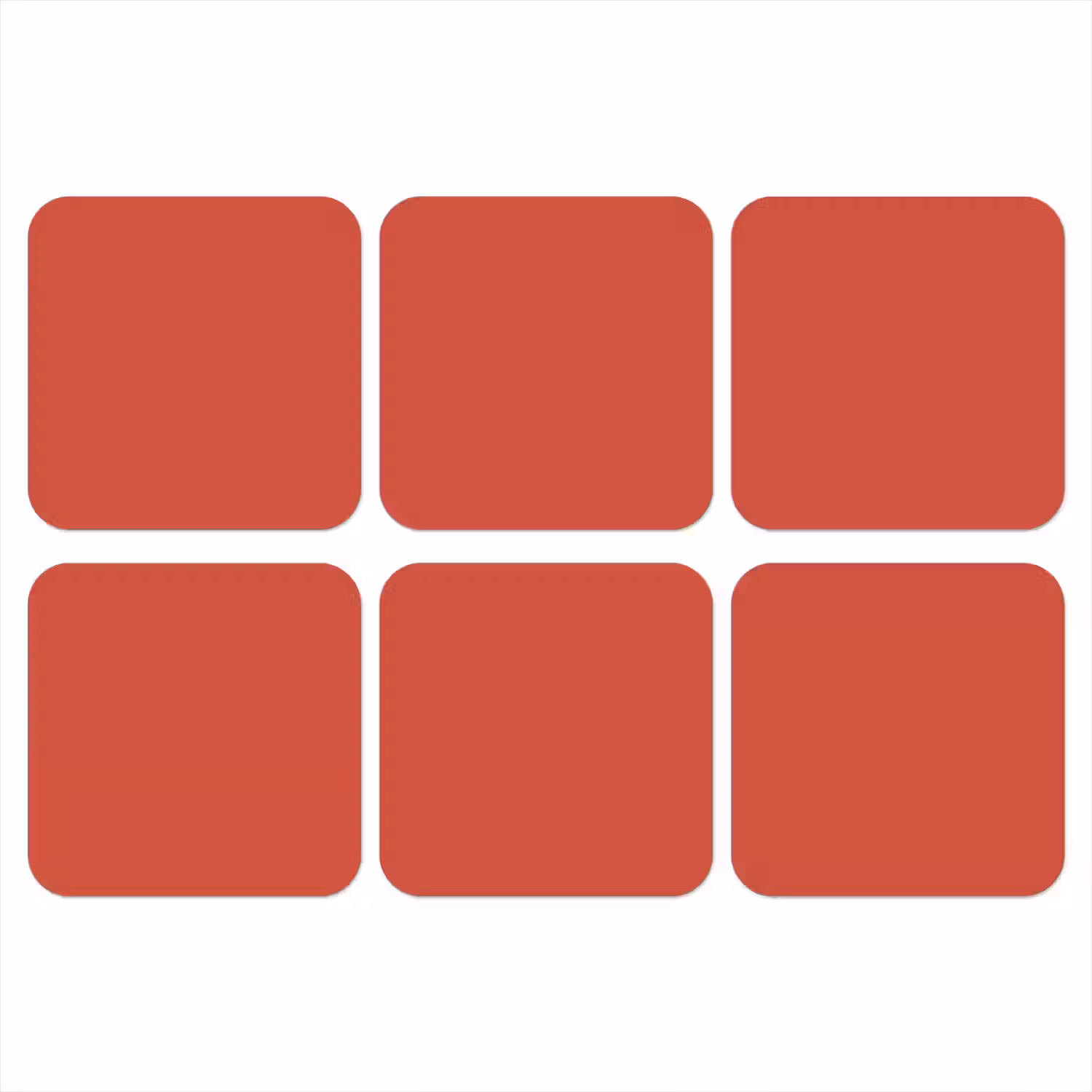 Brick - Red - Rood onderzetter kurk middel 366 -3d