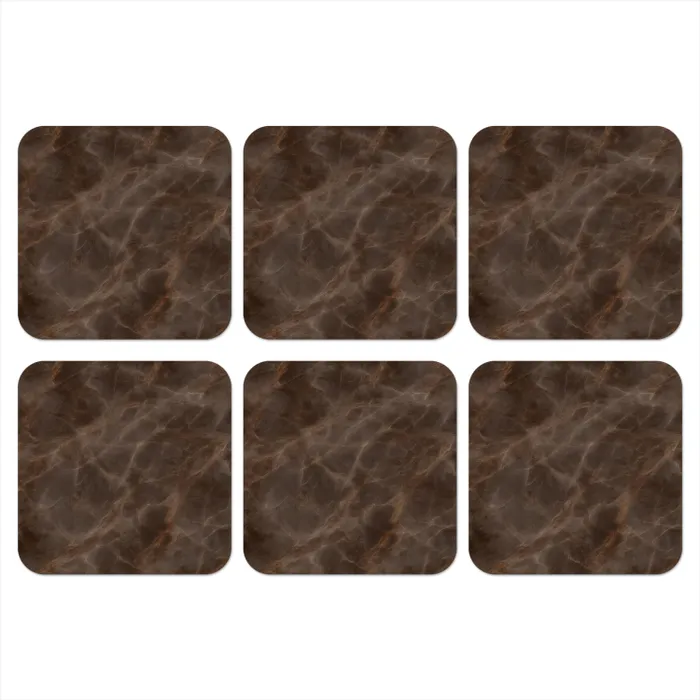 Bruin marmer - Organisch - Natuursteen onderzetter kurk middel -3d