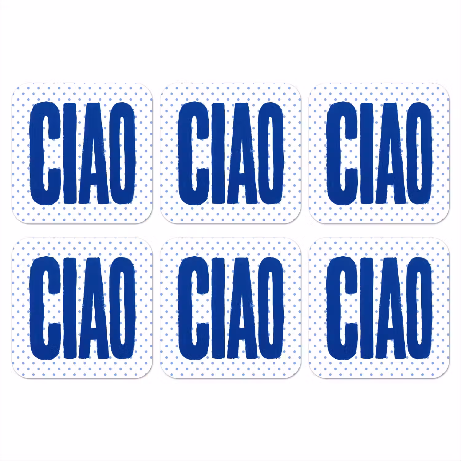 Ciao - Stippen - Roze - Wit onderzetter kurk middel -3d