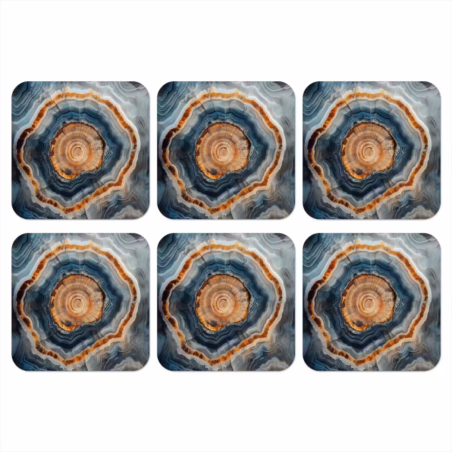 Cirkel - Ringen - Steen - Tinten onderzetter kurk middel -3d